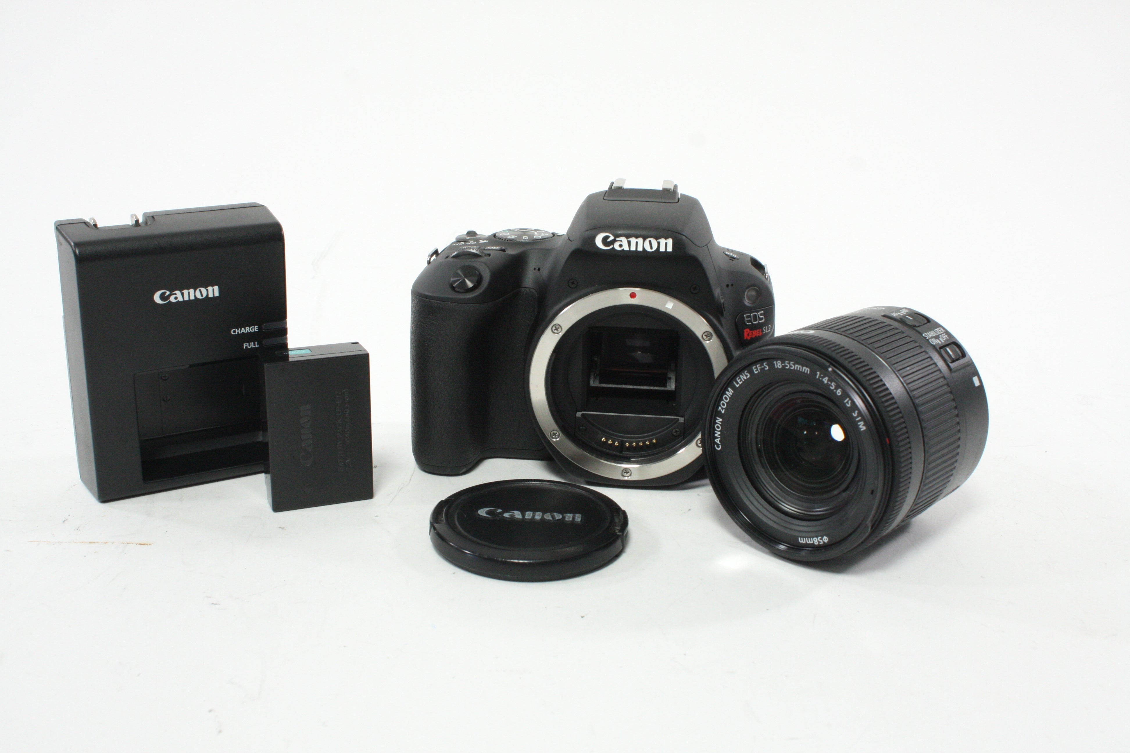 Canon EOS Rebel SL2 DSLR Camera with 18-55mm f/4-5.6 IS STM EF-S EF Mount Lens with a Shutter Count of 608
