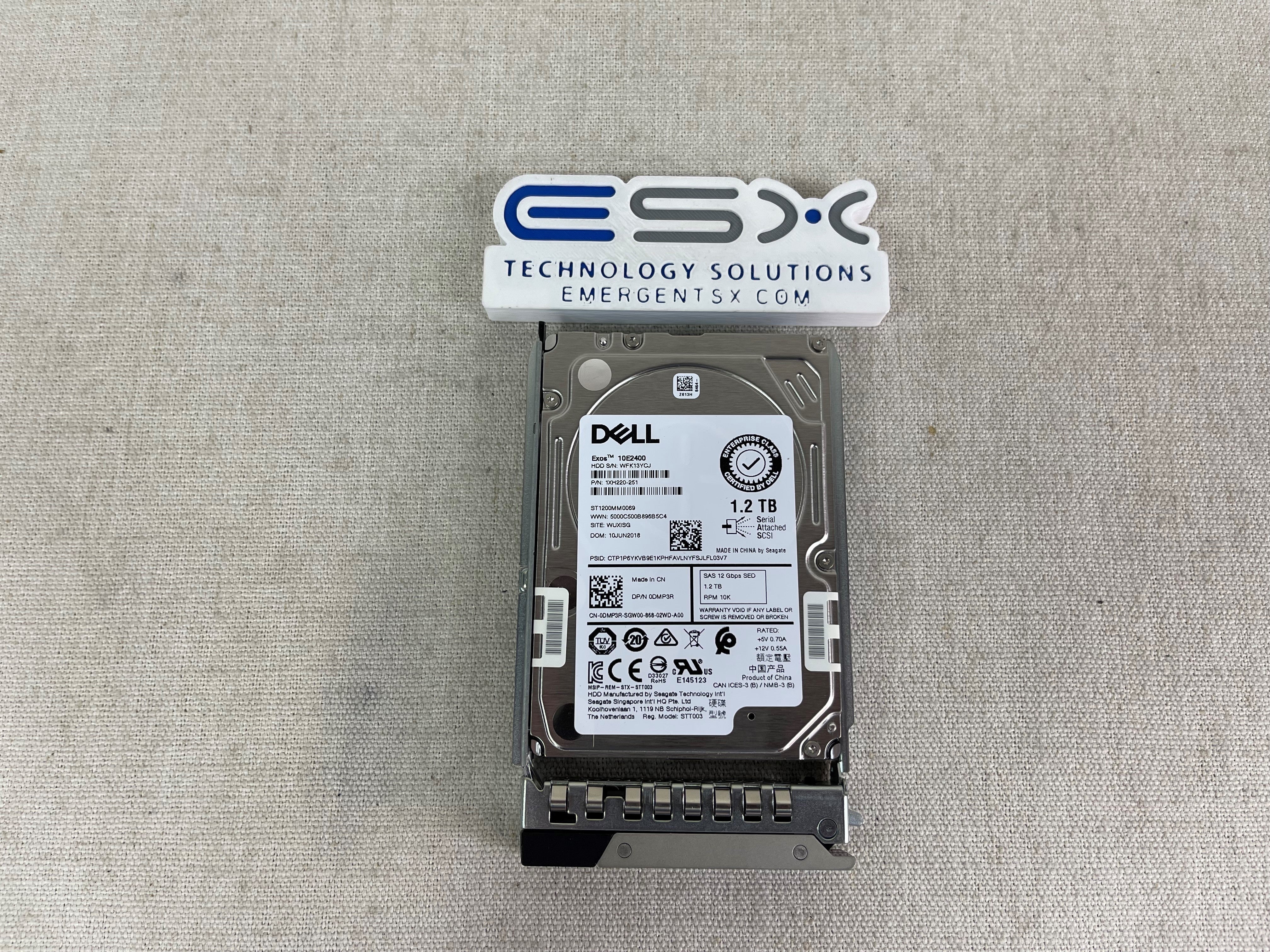 Dell DMP3R 1.2TB 10k 12Gb/s 2.5” SAS Self Encrypting SED Seagate ST1200MM0108
