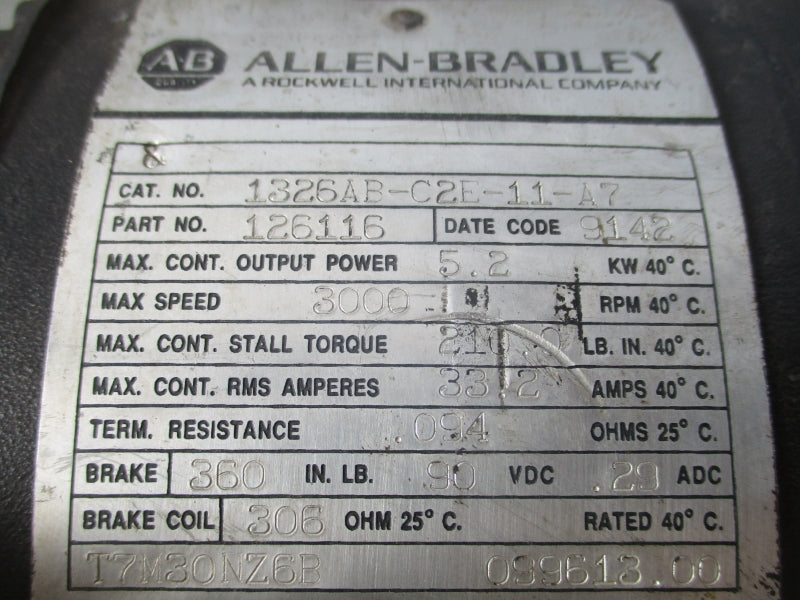 ALLEN BRADLEY 1326AB-C2E-11-A7 33.2A UNMP