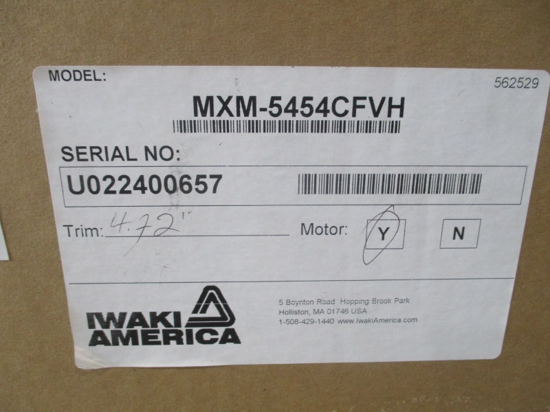 IWAKI AMERICA MXM-5454CFVH 230/460V 11.6/5.8A NSMP