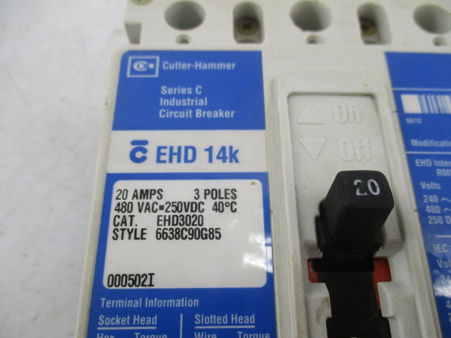 CUTLER HAMMER EHD3020 SER. C 480VAC 20A NSNP