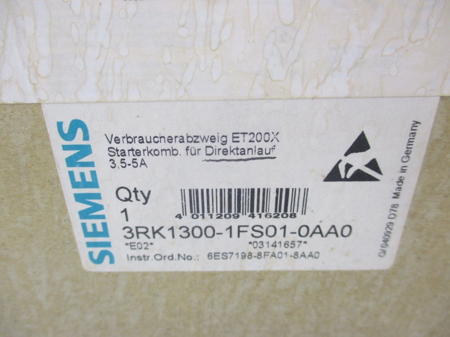 SIEMENS 3RK1300-1FS01-0AA0 600V 3.5-5A NSMP
