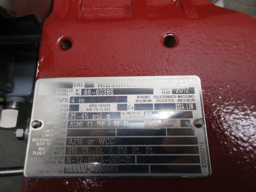 MASONEILAN 88-80386 21-45PSI 4" NSNP