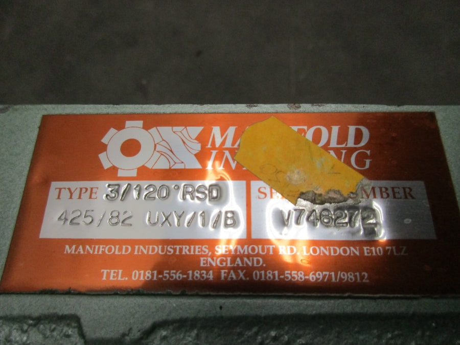 MANIFOLD INDUSTRIES 3/120RSD NSNP