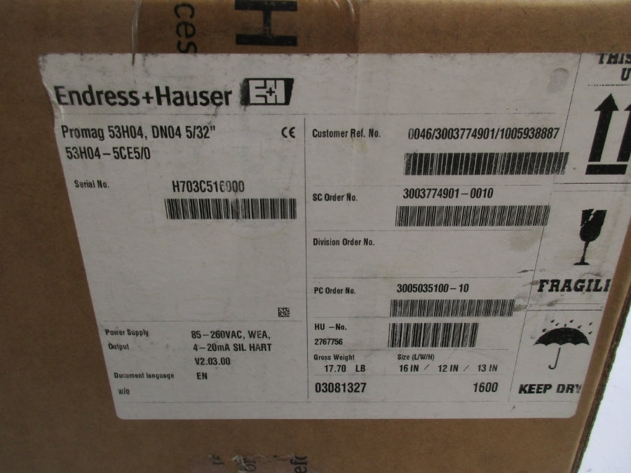 ENDRESS+HAUSER 53H04-5CE5/0 85-260VAC NSFS