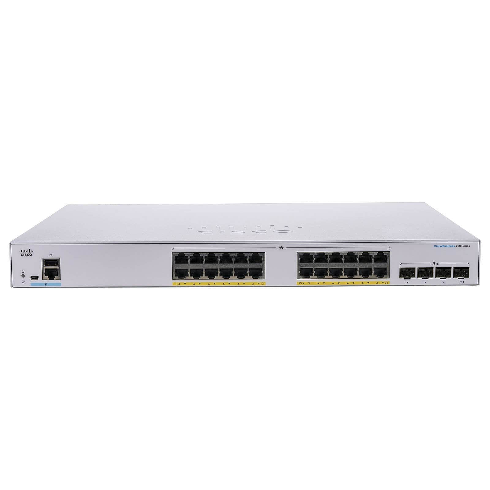 Cisco 24x 10/100/1000 Ethernet ports, 4x 1G SFP uplinks Switch - C1000-24T-4G-L Refurbished