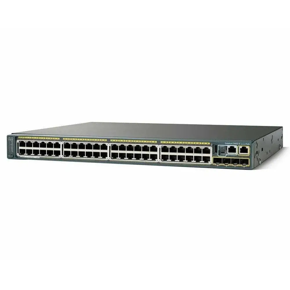 Cisco Catalyst 2960X 48-Port PoE+ Gigabit Switch WS-C2960X-48LPD-L 370W 2x 10G SFP+ LAN Base - Refurbished
