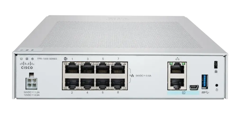 Cisco Firepower 1010 NGFW Security Appliance FPR1010-NGFW-K9 8-Port Desktop Firewall - Refurbished