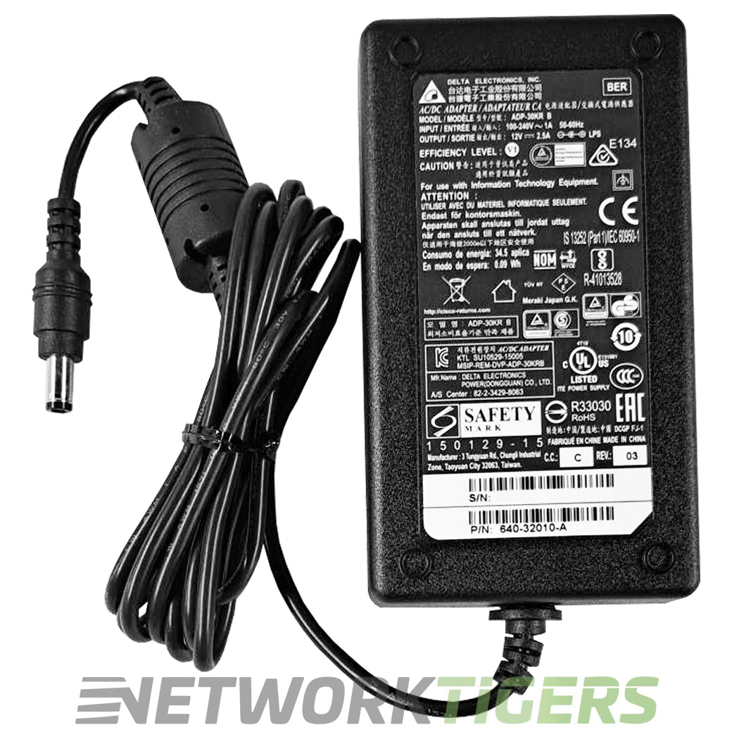 Cisco Meraki MA-PWR-30WAC MX64 MX67 MX67W MX67CW 30W 12V 2.5A AC Power Adapter