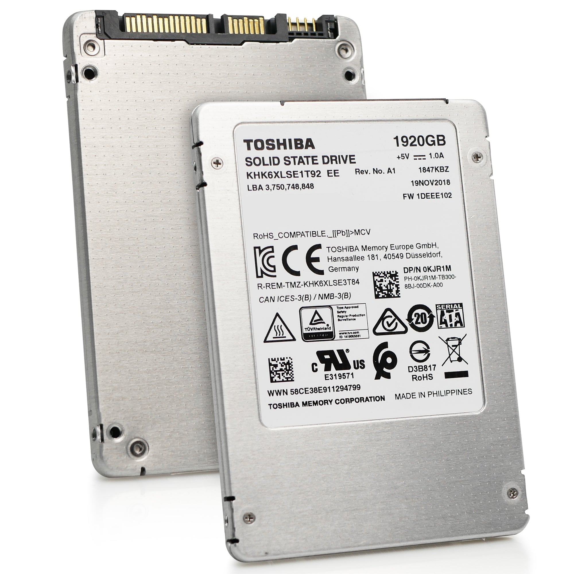 Toshiba HK6-DC KHK6XLSE1T92 1.92TB SATA 6Gb/s 3D TLC 2.5in Refurbished SSD