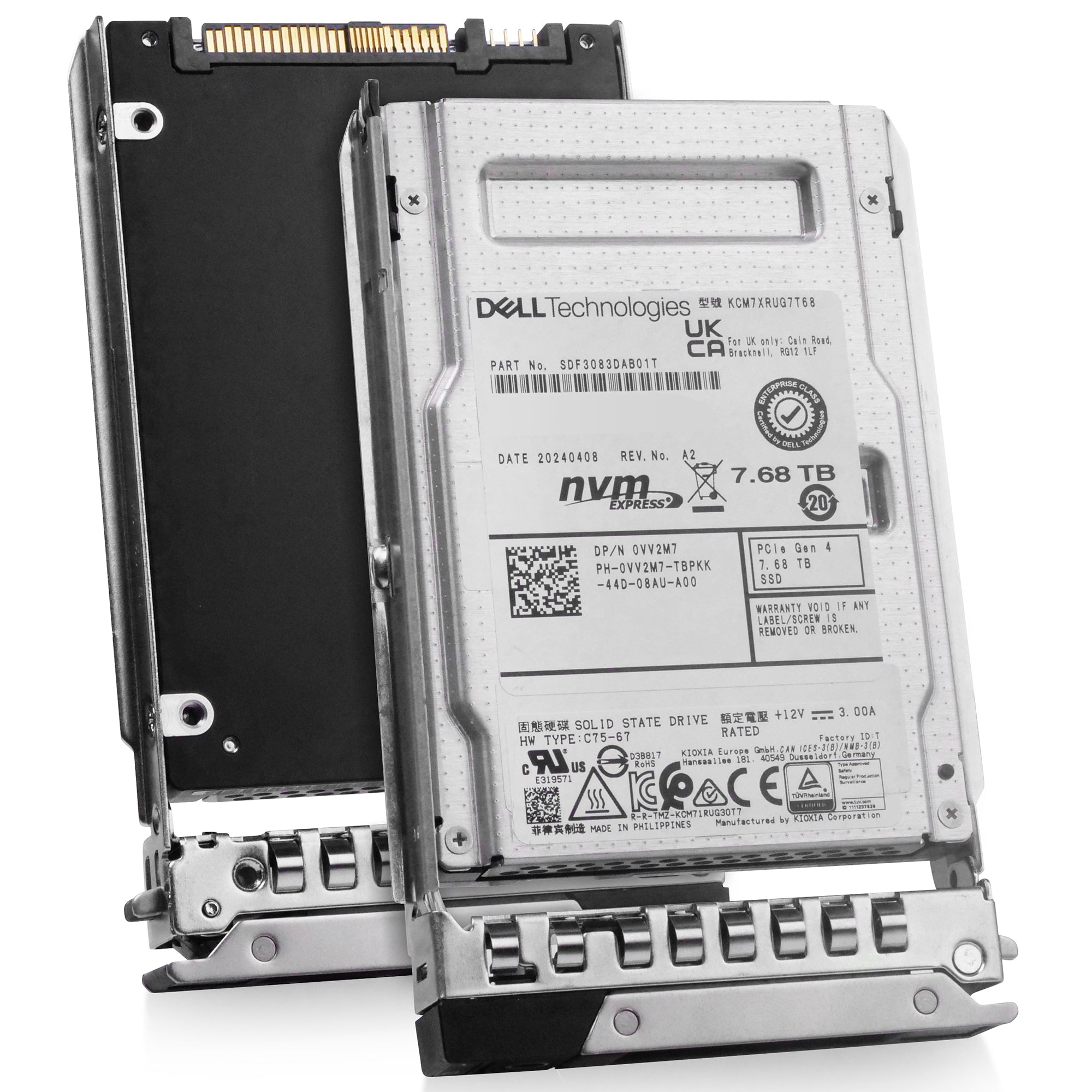 Dell G14 0VV2M7 7.68TB 1 DWPD PCIe Gen 4.0 x4 8GB/s 3D TLC U.2 NVMe 2.5in Solid State Drive