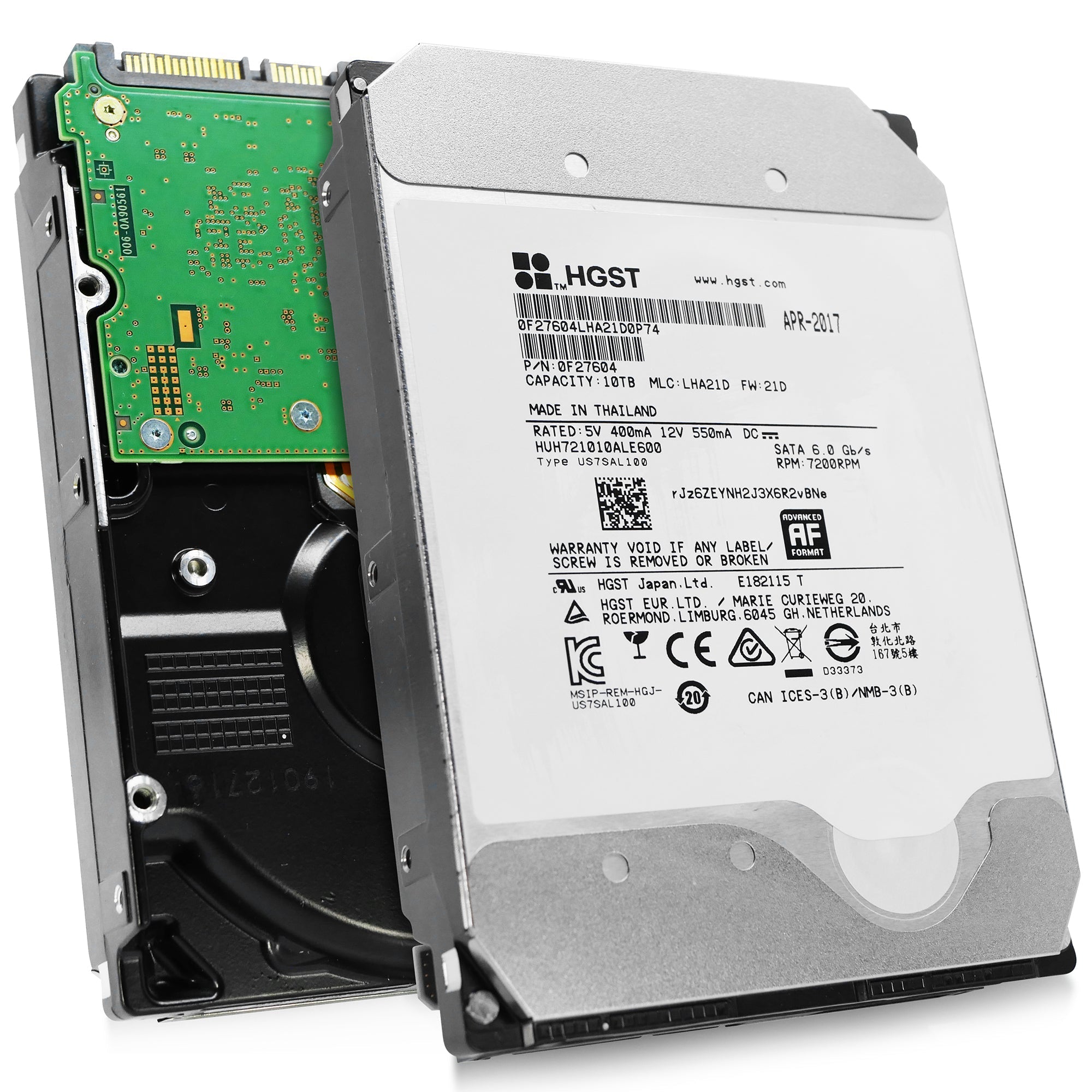Western Digital Ultrastar DC HC510 HUH721010ALE600 0F27604 10TB 7.2K RPM SATA 6Gb/s 512e 256MB 3.5" ISE Refurbished HDD
