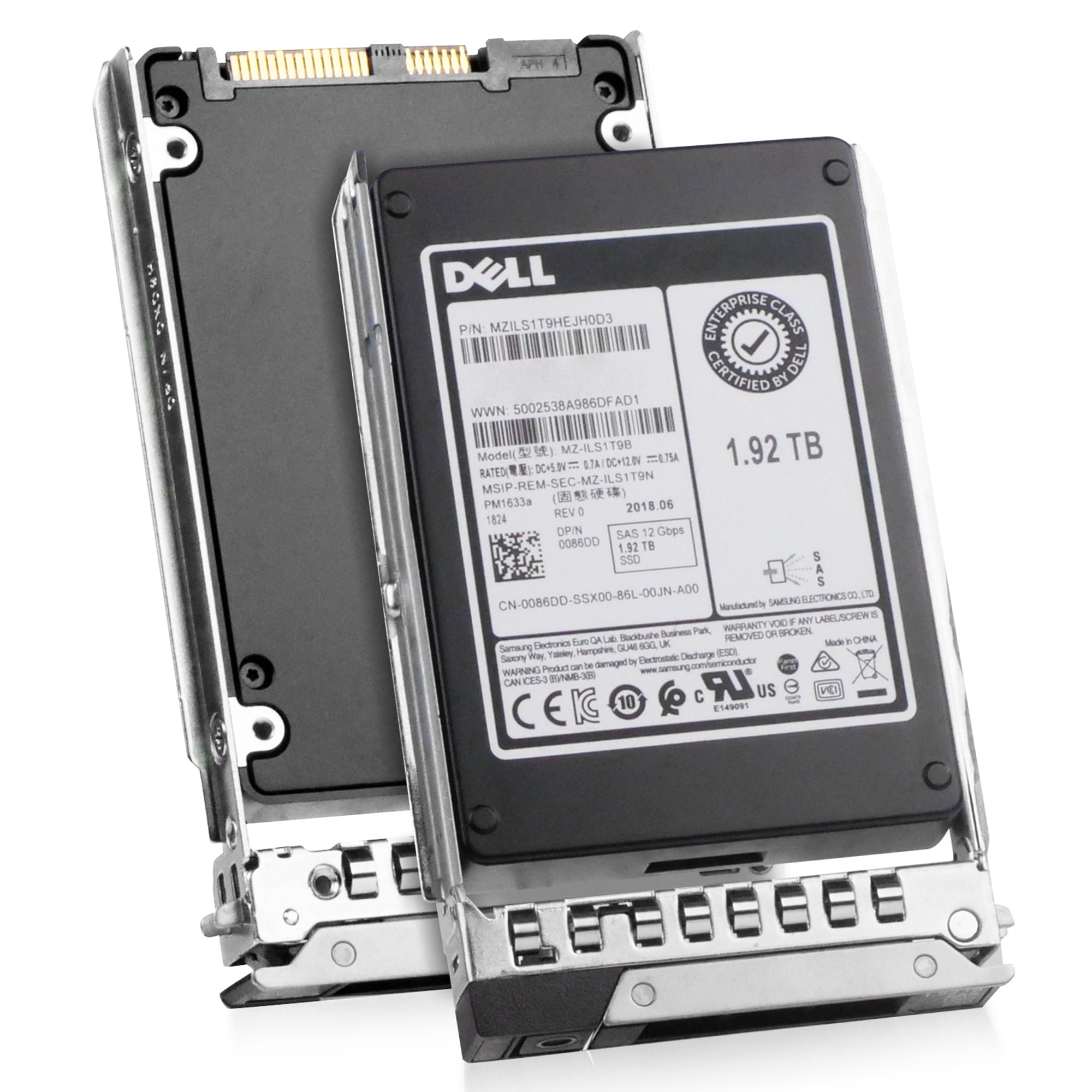 Dell G14 PCKY6 1.92TB 1 DWPD SAS 12Gb/s 3D TLC V-NAND 2.5in Refurbished SSD
