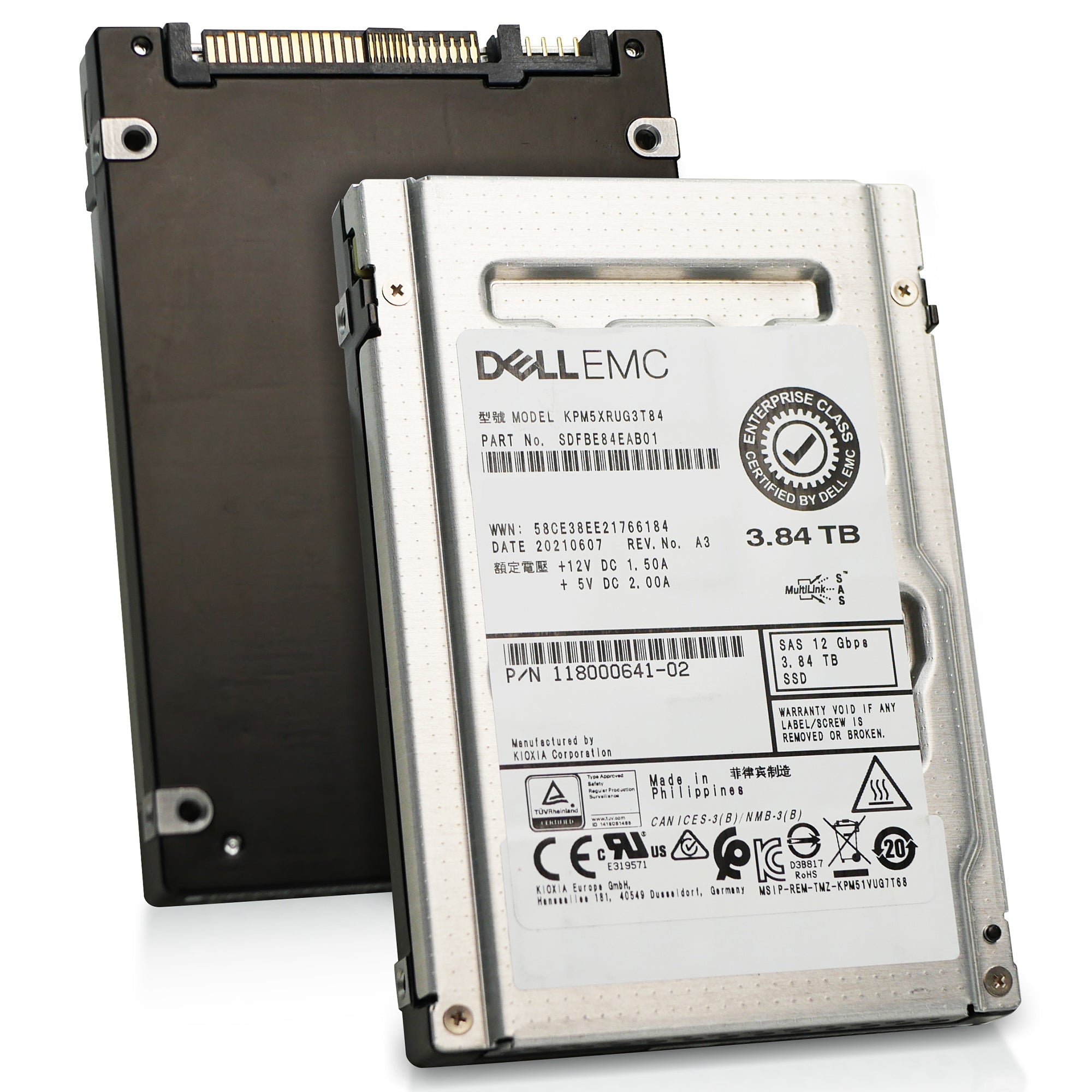 Dell/Toshiba PM5-R KPM5XRUG3T84 3.84TB 1 DWPD SAS 12Gb/s 3D TLC 2.5in Refurbished SSD