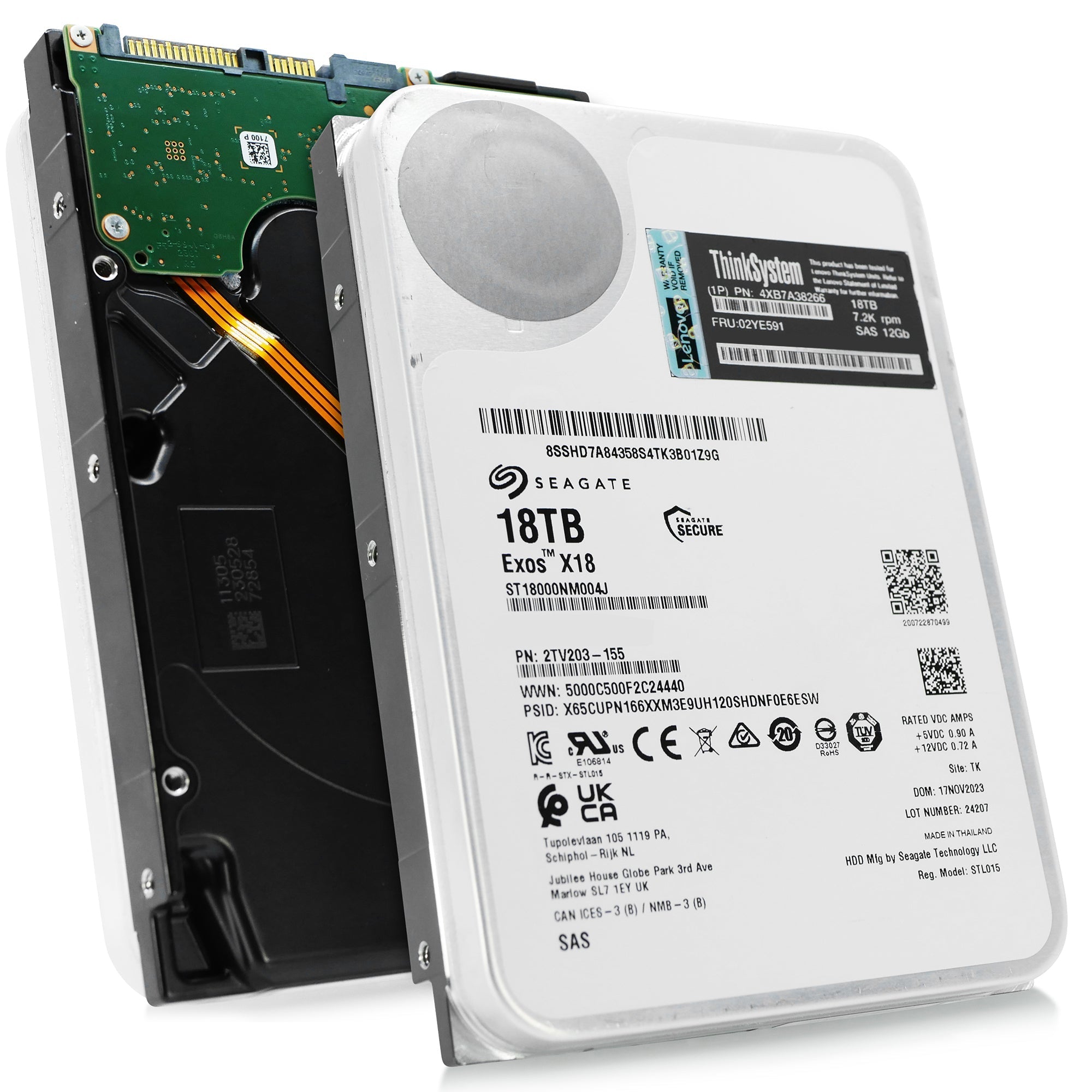 Seagate/Lenovo Exos X18 ST18000NM004J SHD7A84358 18TB 7.2K RPM SAS 12Gb/s 512e CMR 3.5in Hard Drive