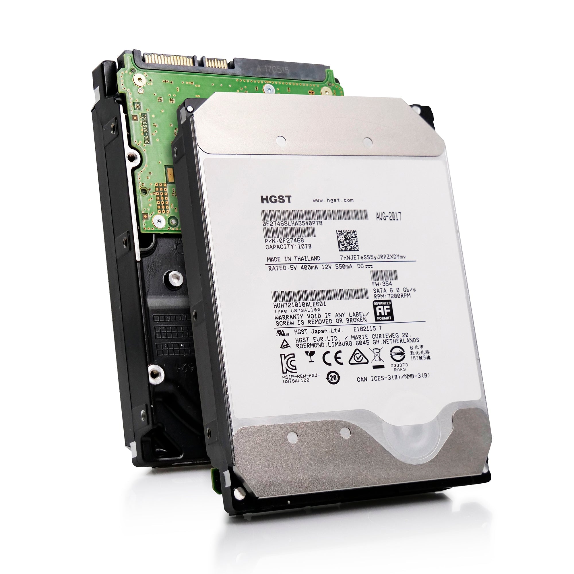 Western Digital Ultrastar DC HC510 HUH721010ALE601 0F27468 10TB 7.2K RPM SATA 6Gb/s 512e 3.5in Recertified Hard Drive