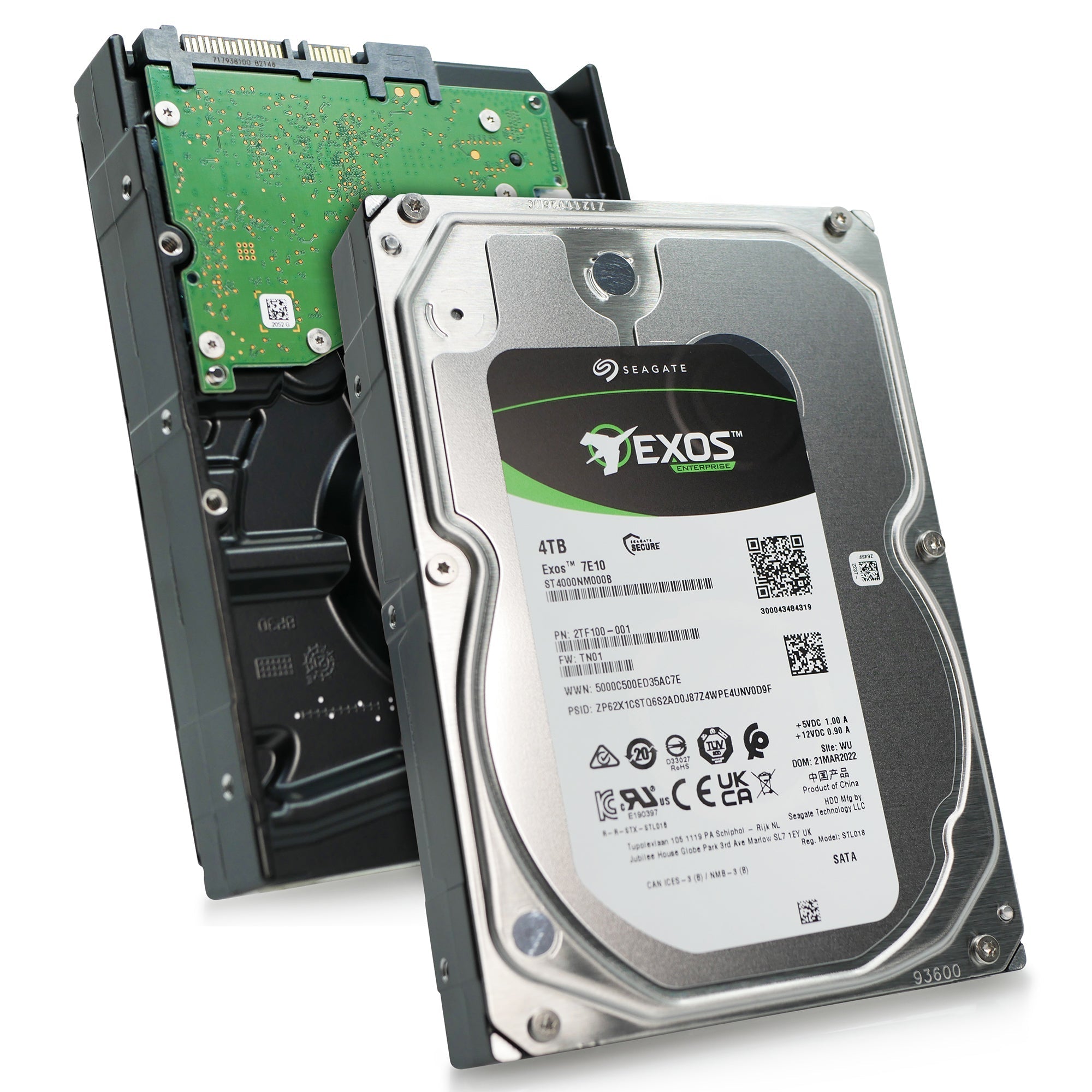 Seagate Exos 7E10 ST4000NM000B 4TB 7.2K RPM SATA 6Gb/s 512n 3.5in Hard Drive
