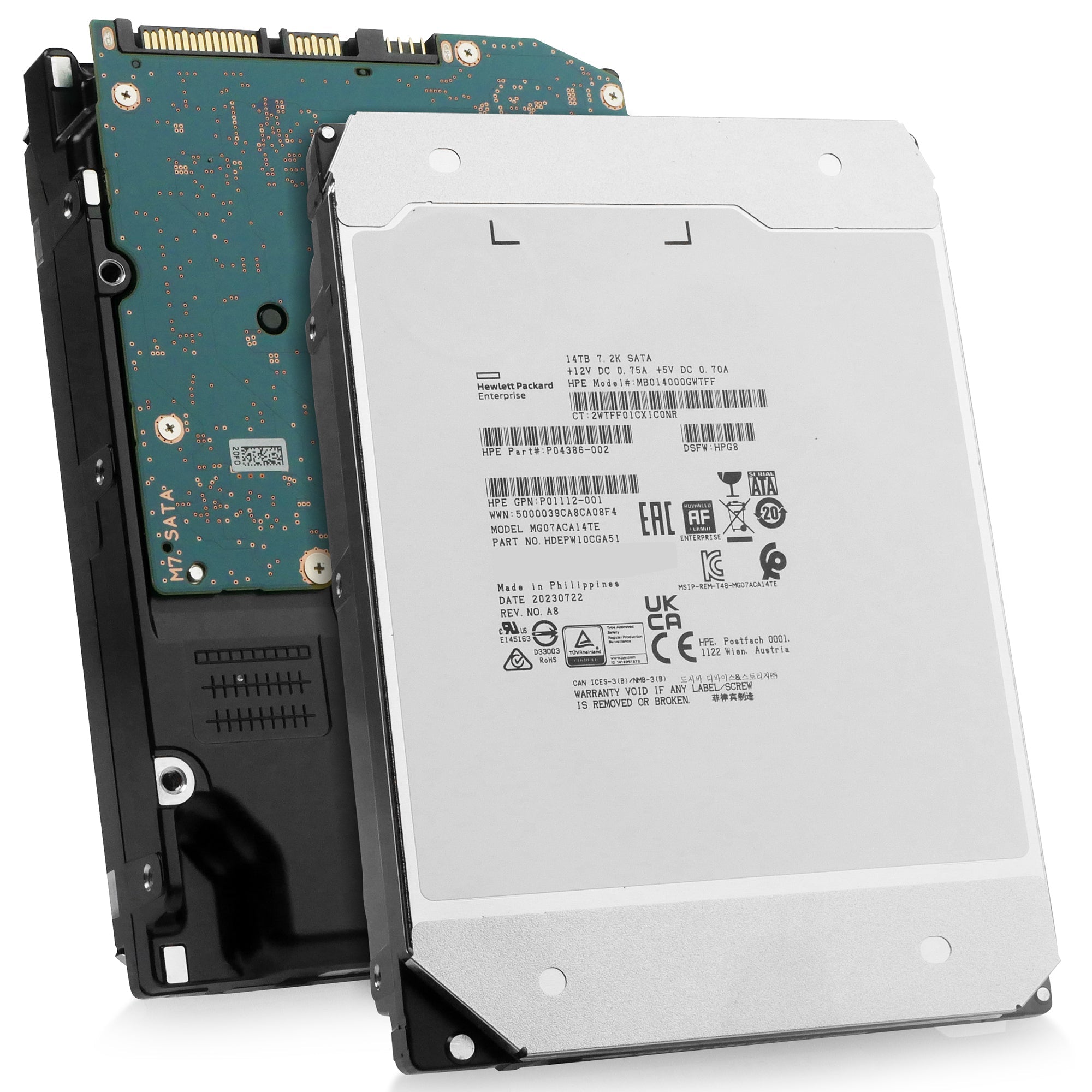 HP/Toshiba MG07 MG07ACA14TE 14TB 7.2K RPM SATA 6Gb/s 512e 3.5in Refurbished Power Disable HDD