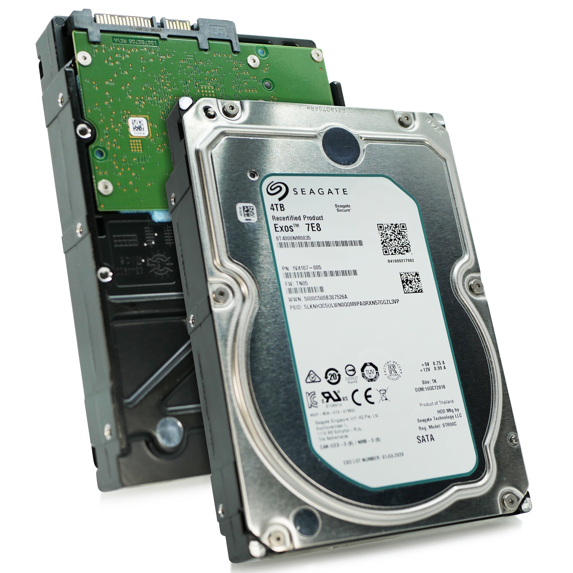 Seagate Exos 7E8 ST4000NM0035 4TB 7.2K RPM SATA 6Gb/s 512n 128MB 3.5" Manufacturer Recertified HDD