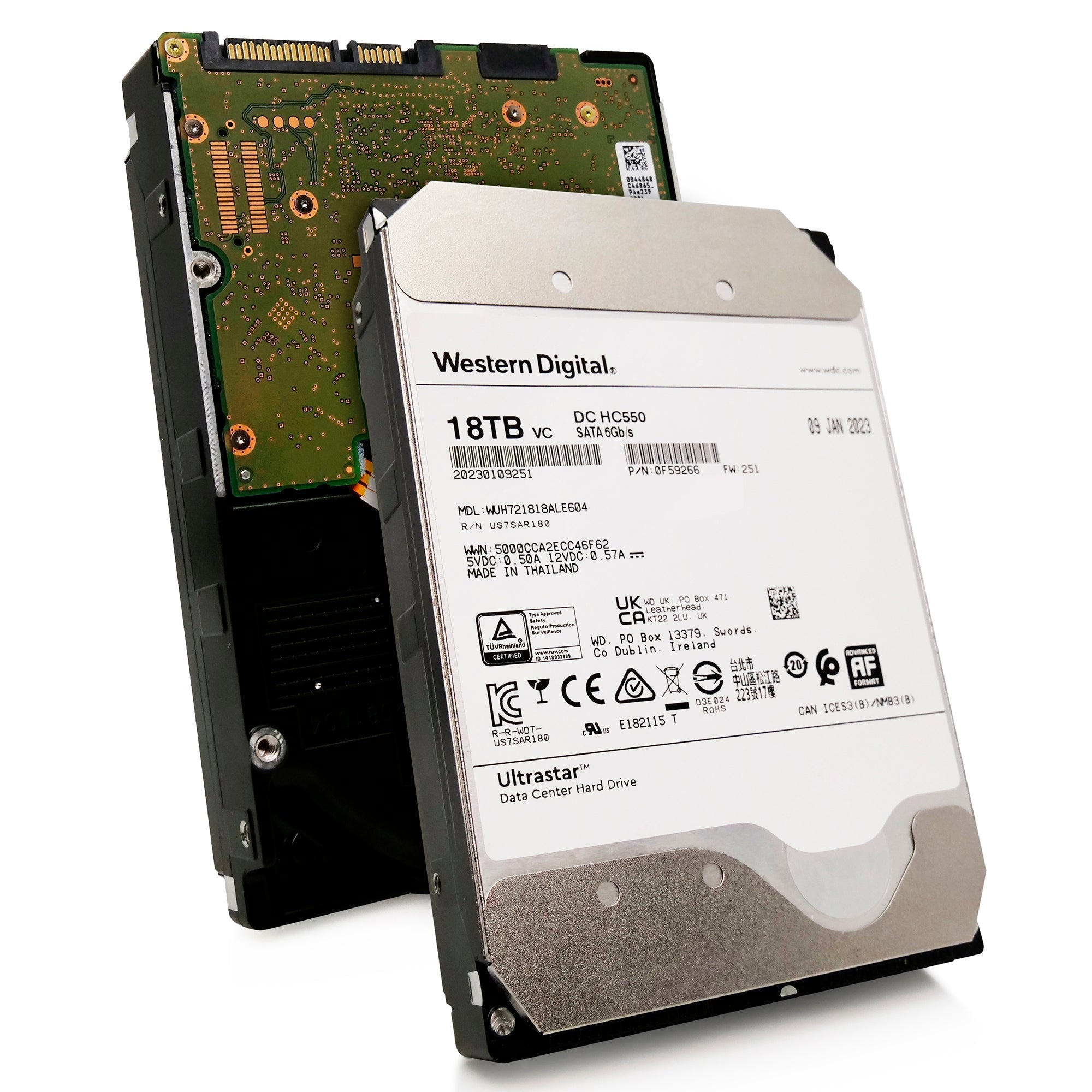 Western Digital Ultrastar DC HC550 WUH721818ALE604 0F59266 18TB 7.2K RPM SATA 6Gb/s 512e 3.5in Hard Drive