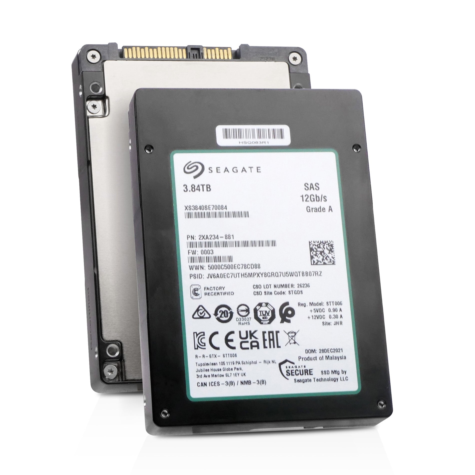 Seagate Nytro 3332 XS3840SE70084 3.84TB 1 DWPD SAS 12Gb/s 3D TLC 2.5in Recertified Solid State Drive