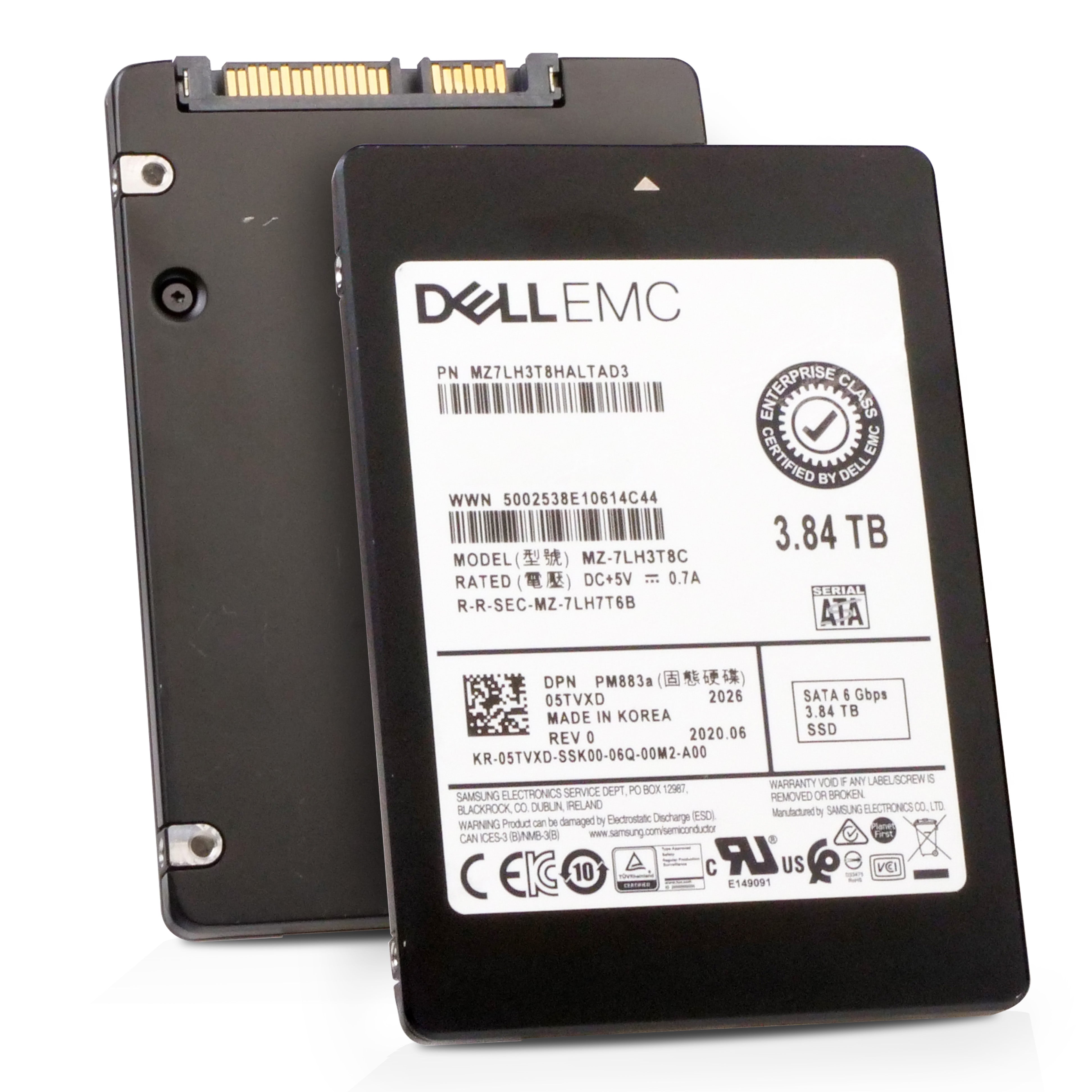 Dell/Samsung PM883a MZ7LH3T8HALTAD3 3.84TB 1 DWPD SATA 6Gb/s 3D TLC 2.5in Refurbished SSD