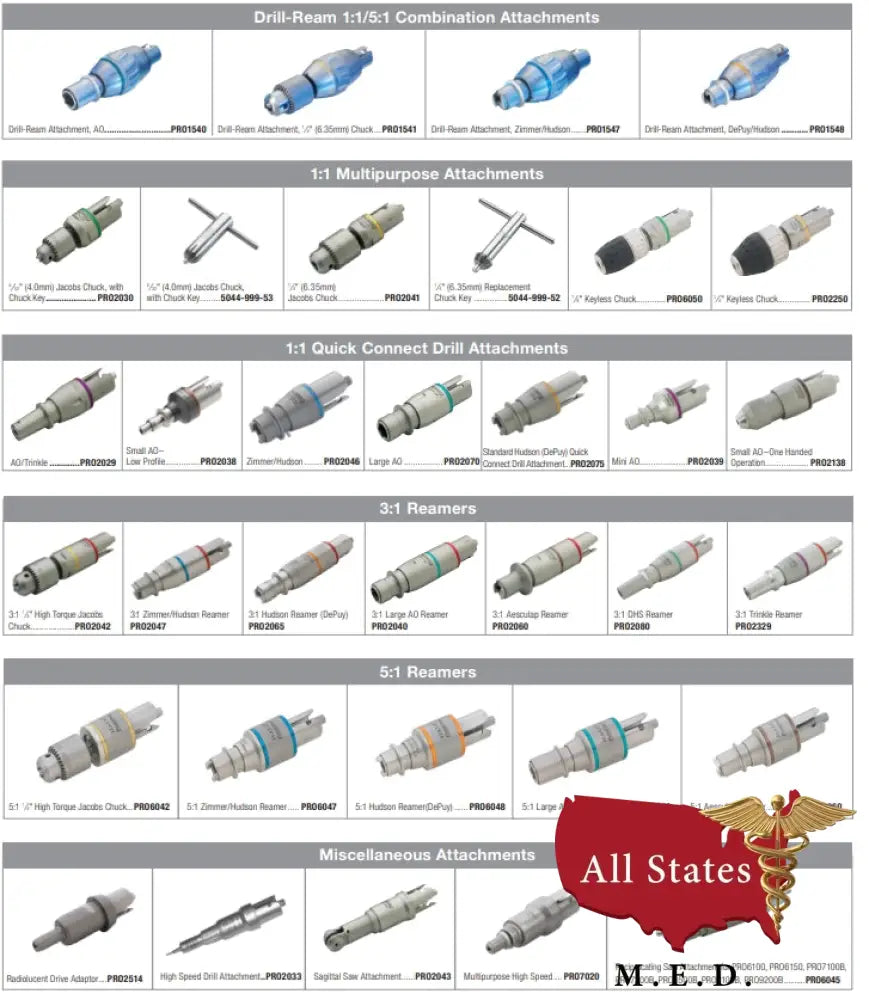 CONMED HALL PRO6048 POWERPRO 5:1 HUDSON REAMER ATTACHMENT