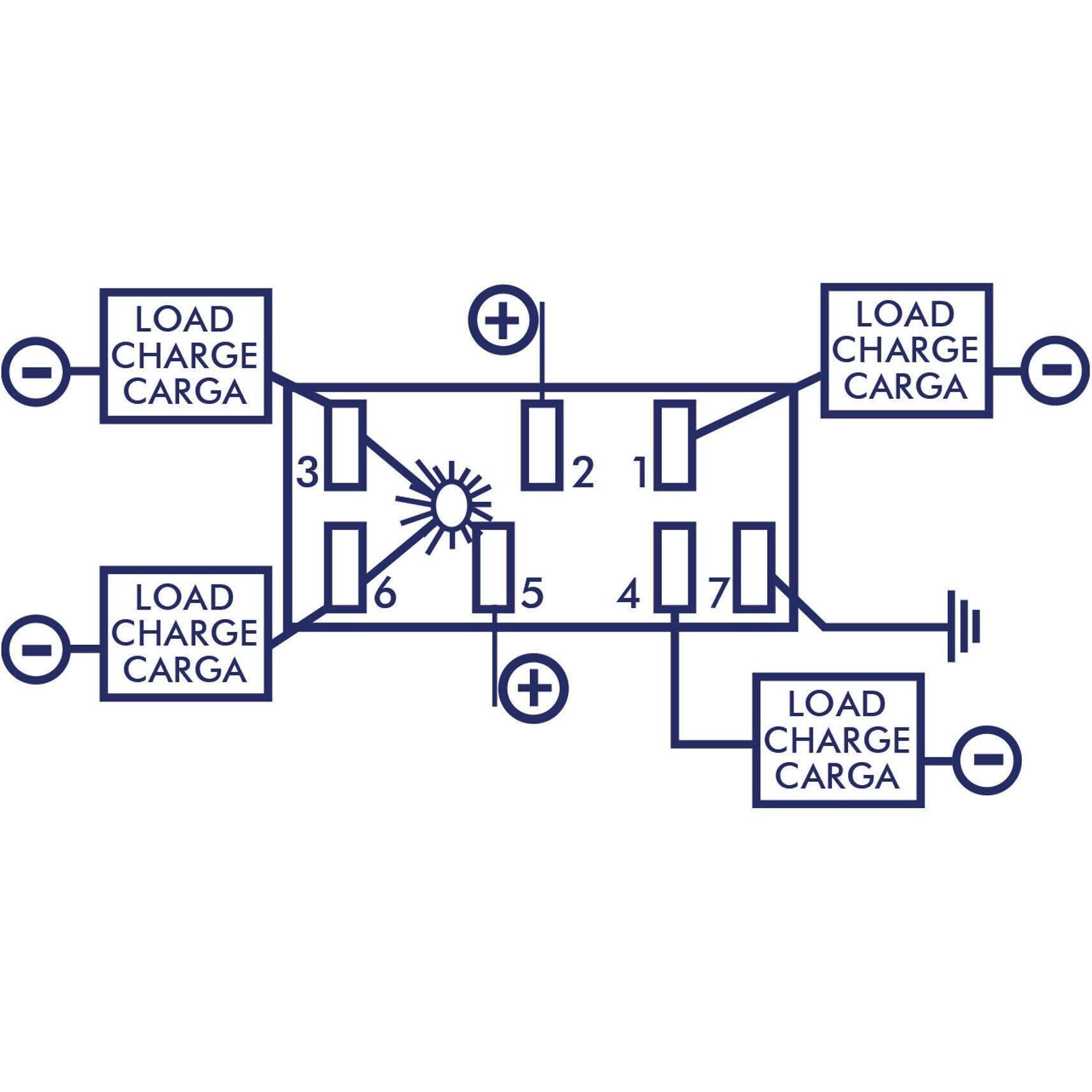 Sierra RK19810TP Contura III Black & Gray Illuminated Waterproof DPDT 7 Blade, Terminal Rocker Switch
