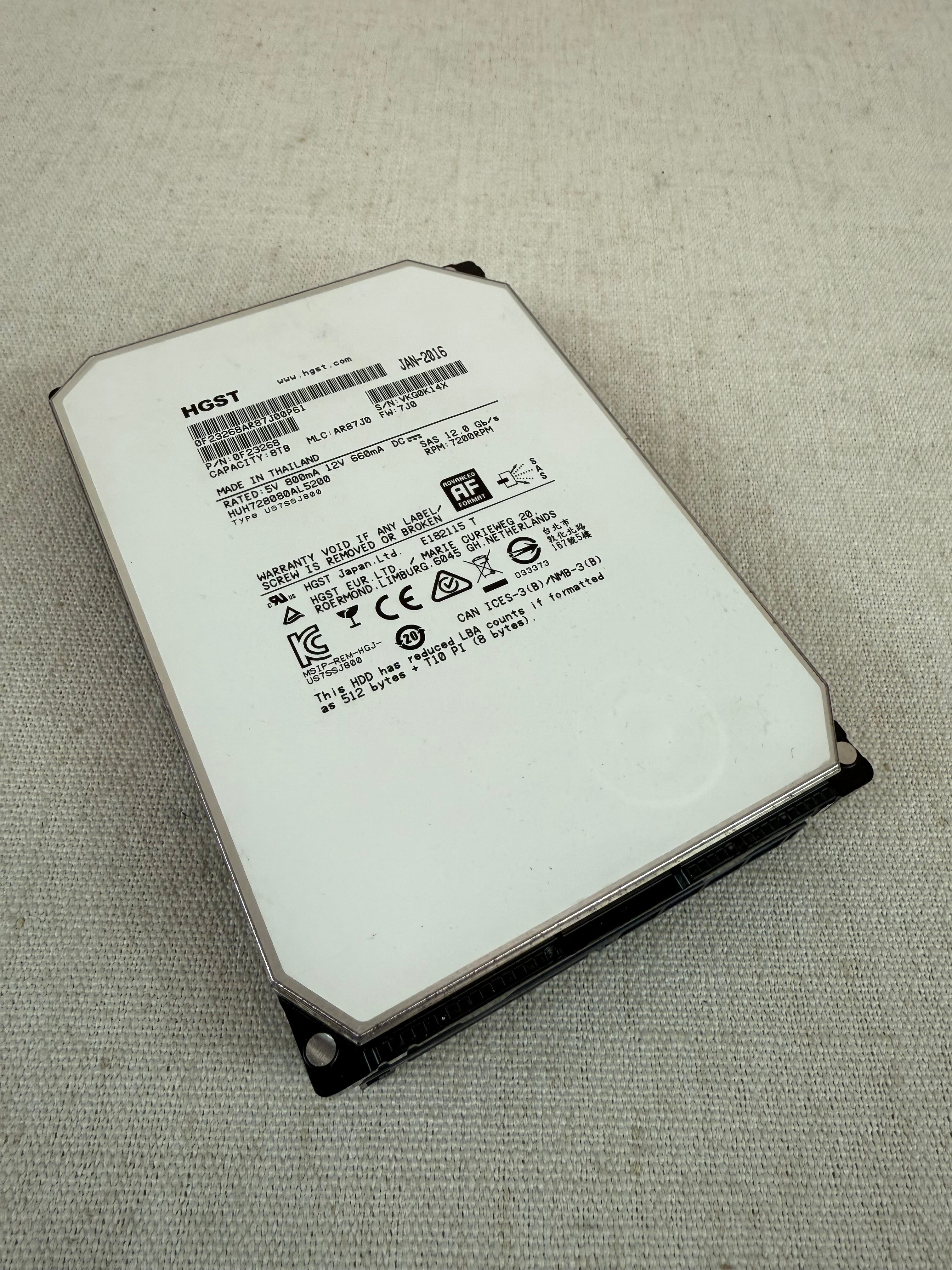 HGST 0F23268 8TB 12Gb/s, 7.2K RPM 3.5” SAS HDD | HUH728080AL5200