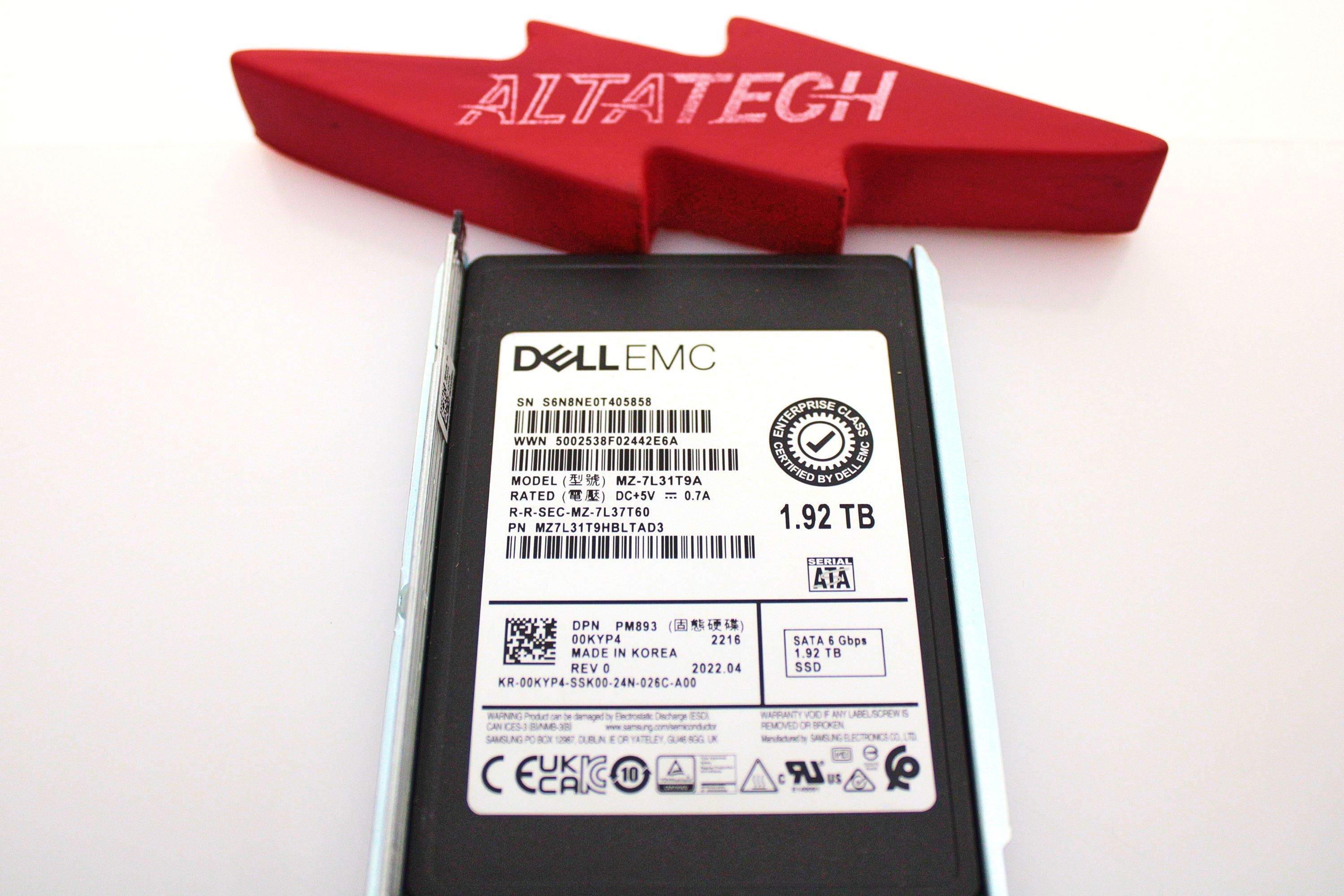Dell 0KYP4 1.92TB SSD SATA 2.5 6G RI MZ7L31T9HBLTAD3 / MZ-7L31T9 PM893