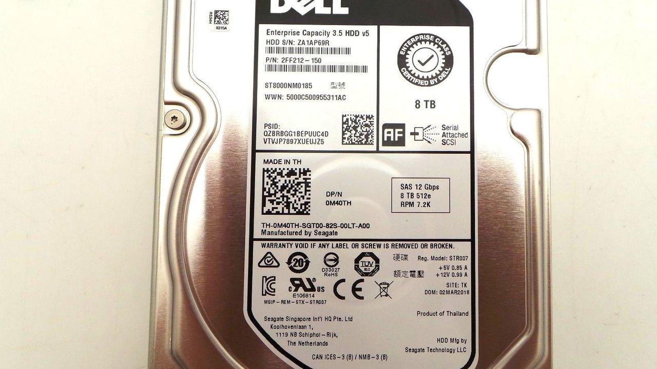 Dell 2FF212-150 8TB 7.2K SAS 3.5" 12G PN M40TH