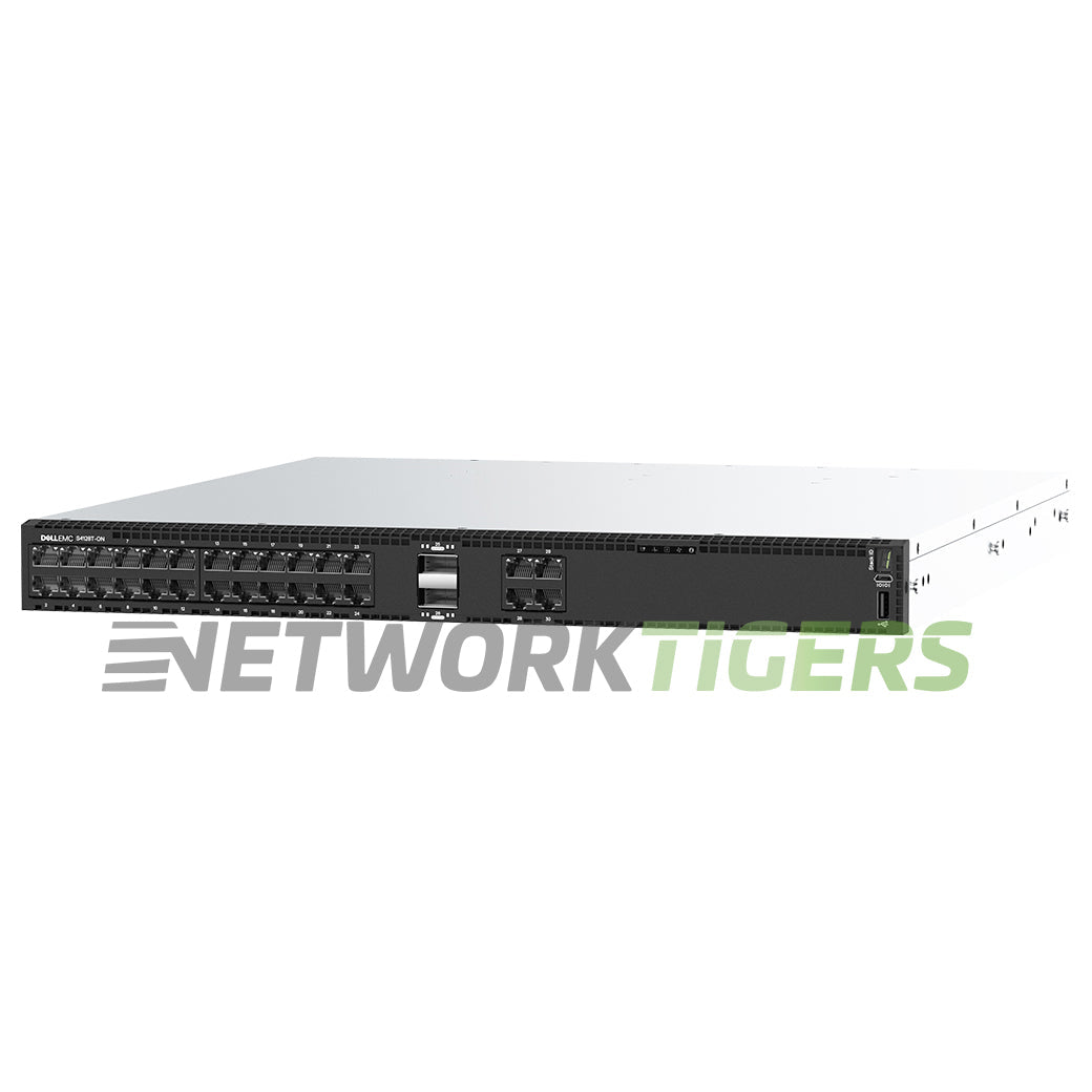 Dell S4128T-ON-RA 28x 10GB Copper 2x 100GB QSFP28 B-F Air 210-ALTI OS10 Switch