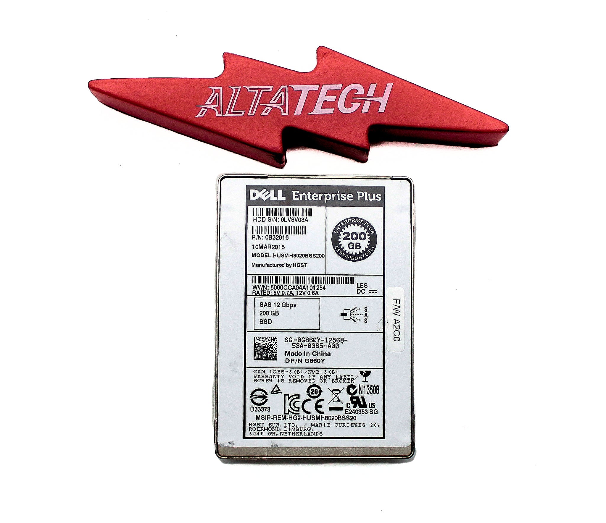 Dell G860Y 200GB SSD SAS 2.5 12G WI HUSMH8020BSS200 / 0B32016