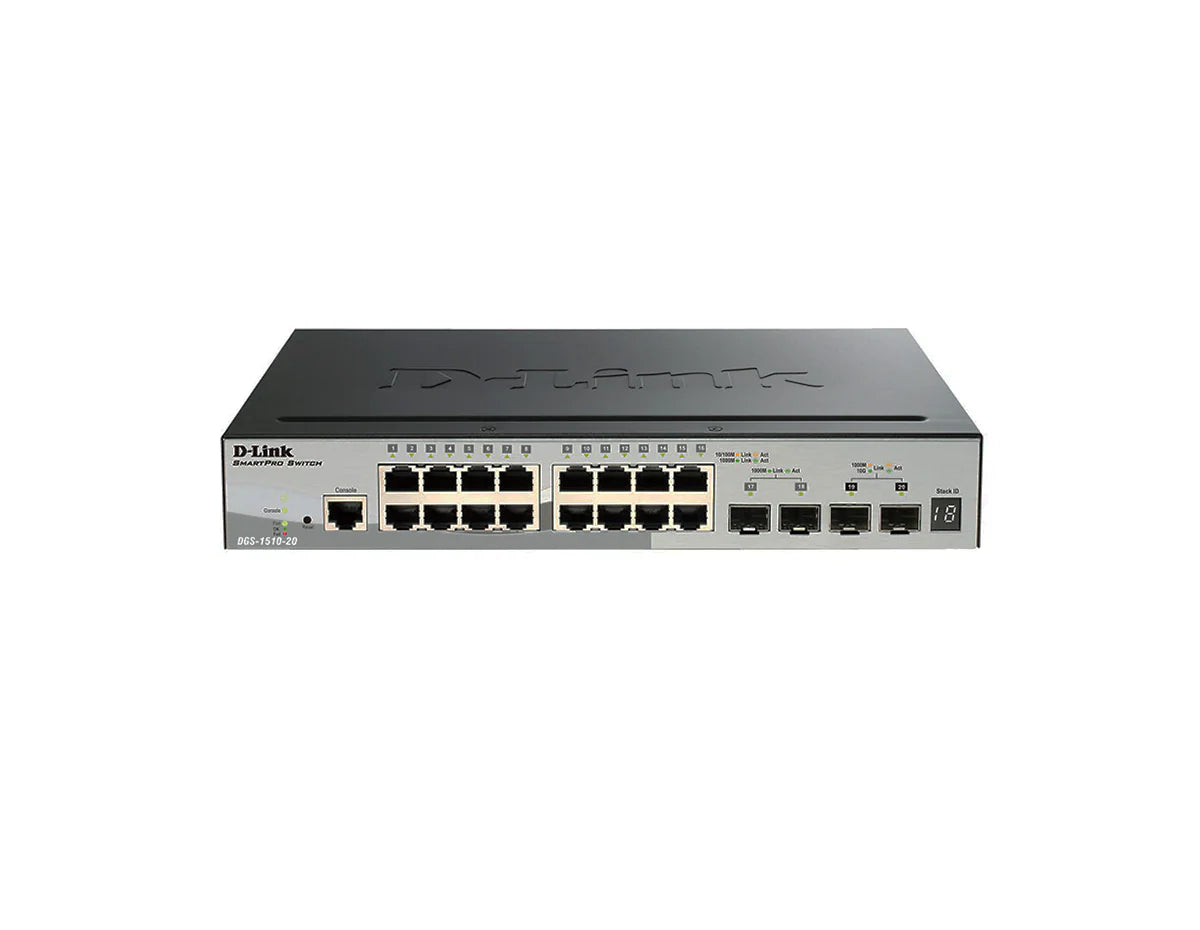 D-Link Gigabit Stackable Smart Managed Switch with 10G Uplinks DGS-1510-20