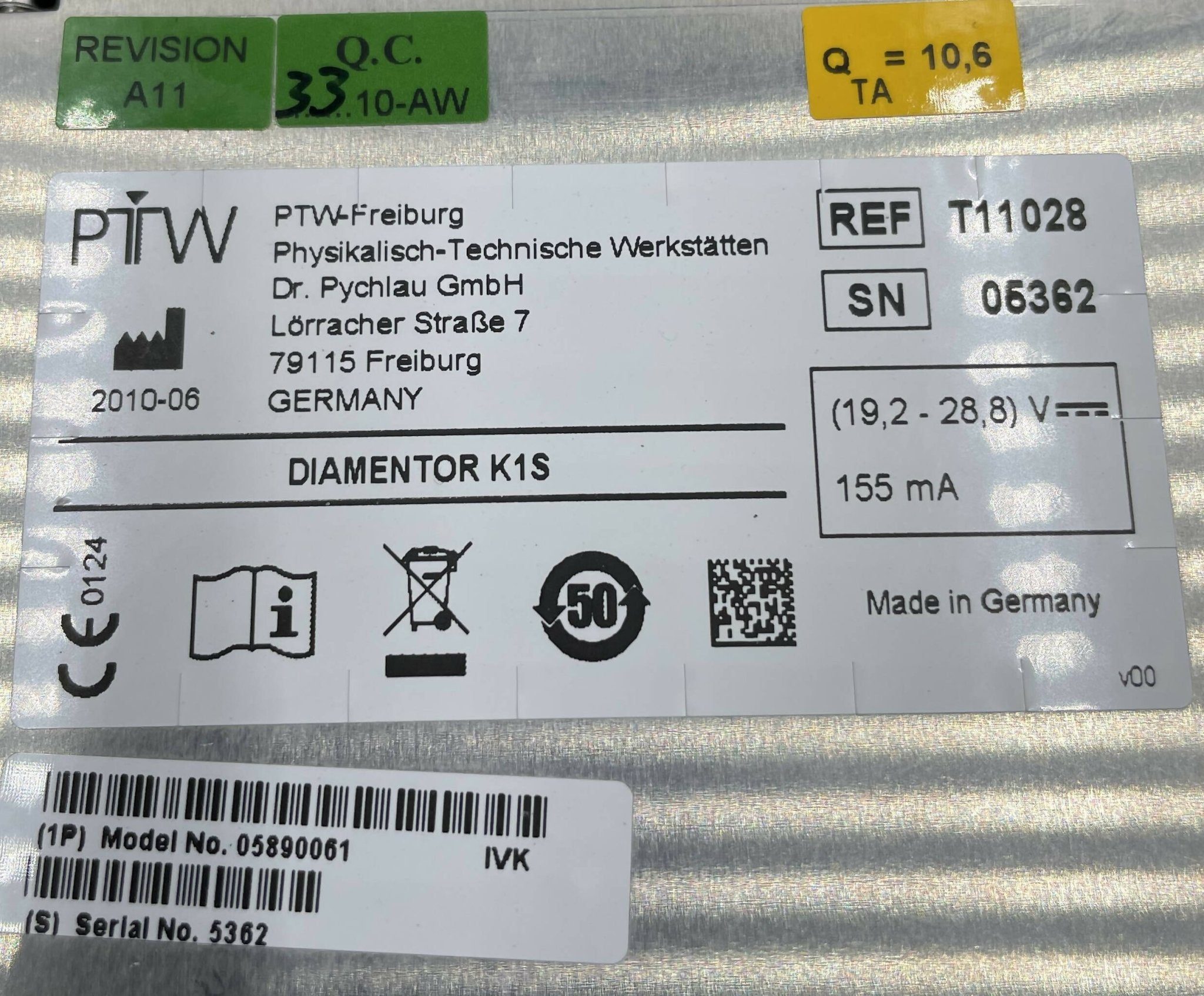 Siemens 5890061 - Diamentor K1S Dose Area Product Meter Connector | Alo Tech Solutions
