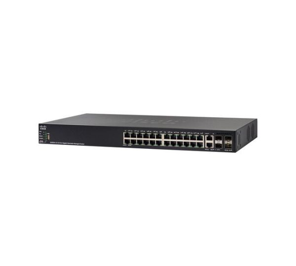 SG550X-24MPP-K9-NA - Cisco 550X Series 24-Ports 10/100/1000BASE-T PoE+ Layer 3 Rack-mountable Managed Stackable Switch with 4-Ports SFP+