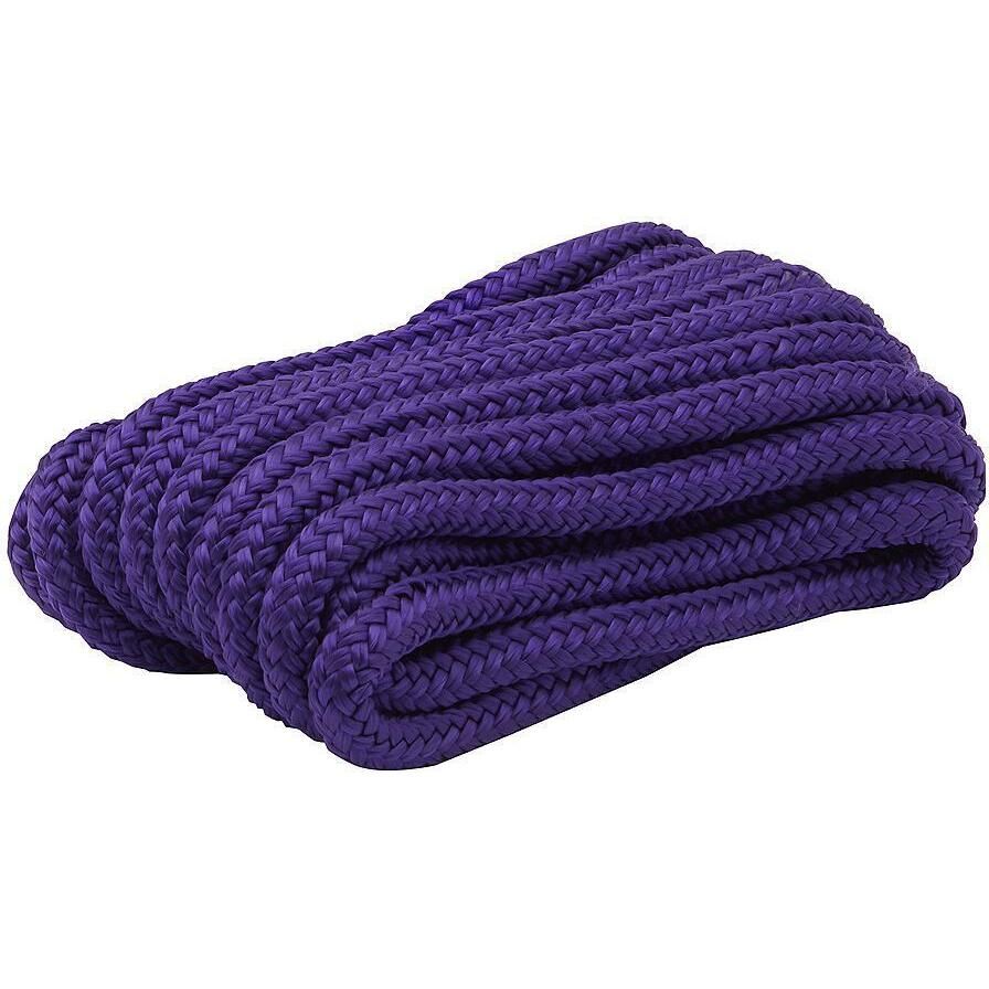 Seachoice Double-Braid Nylon Dock Line w/ Eye Splice, Pre-Shrunk, Heat Stabilized, 3/8 In. X 20 Ft., Purple