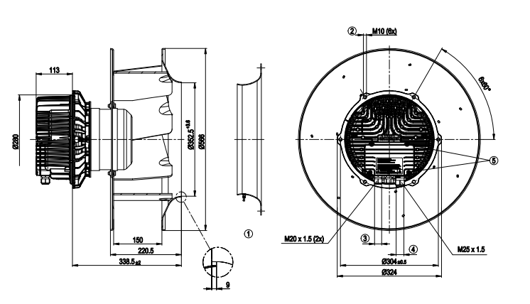 ebm-papst R3G500-AQ33-01 Centrifugal fan 400V High-Performance Industrial