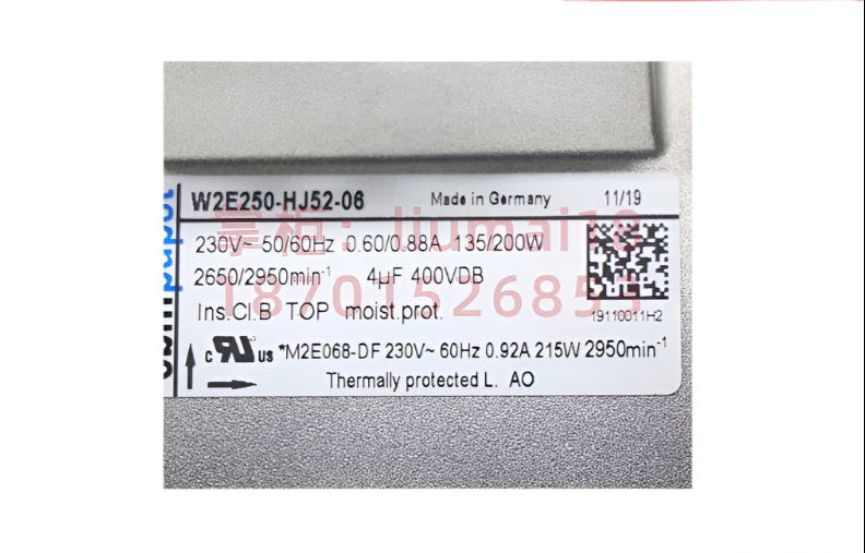 ebm-papst W2E250-HJ52-06 axial fan 230V 135/200W 2650/2950rpm 0.6/0.88A