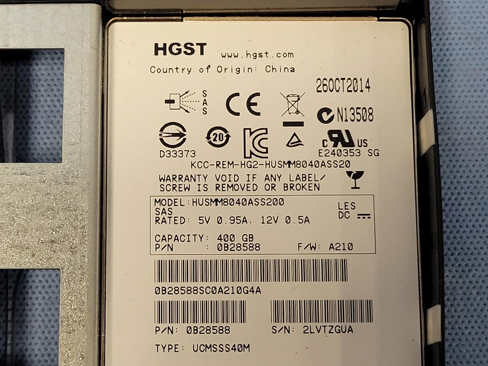 Isilon 400GB 2.5" SSD - PN: 0B28588