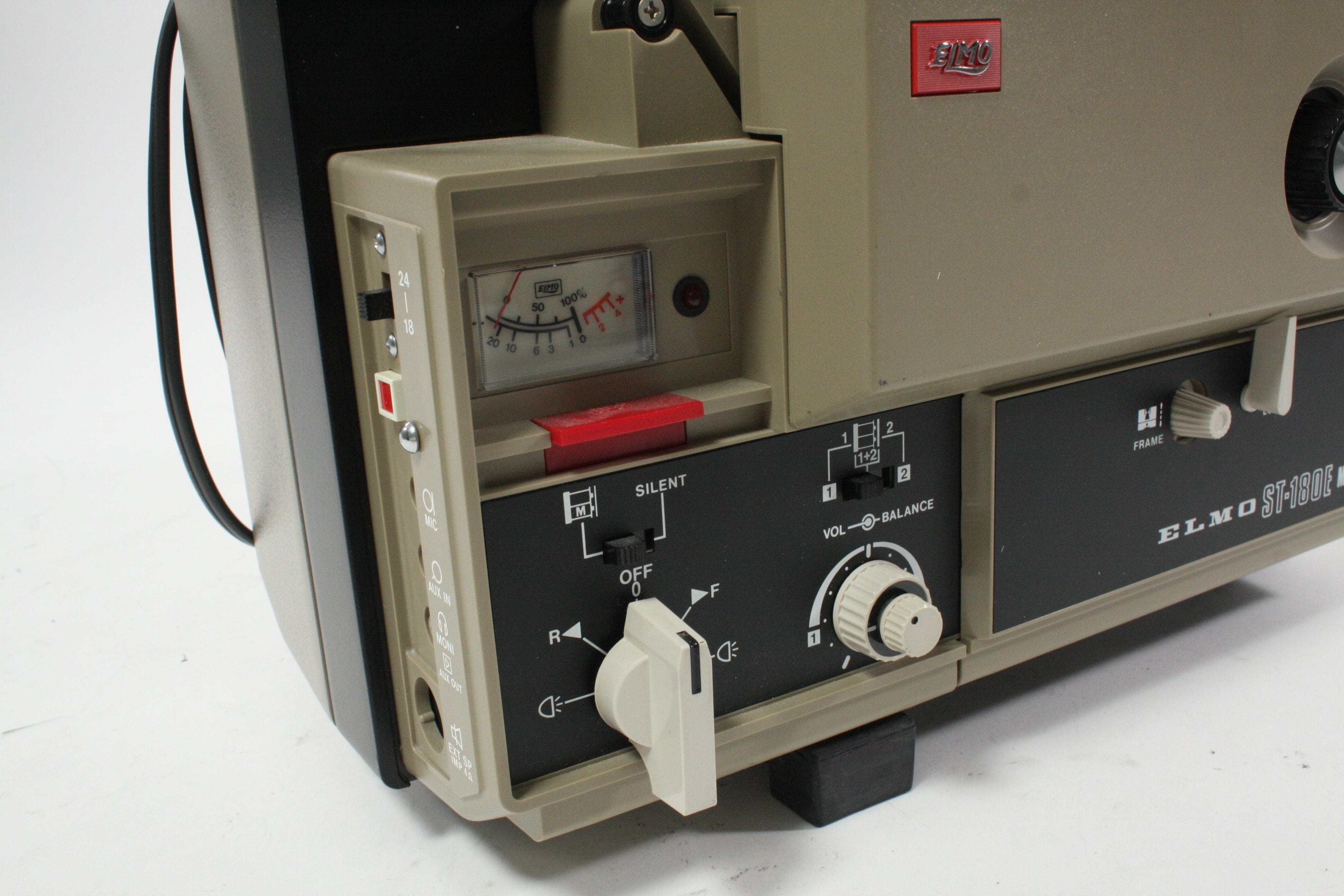 Elmo ST-180E M 2-Track Super 8 Sound Projector with 15-25mm f/1.3 Lens