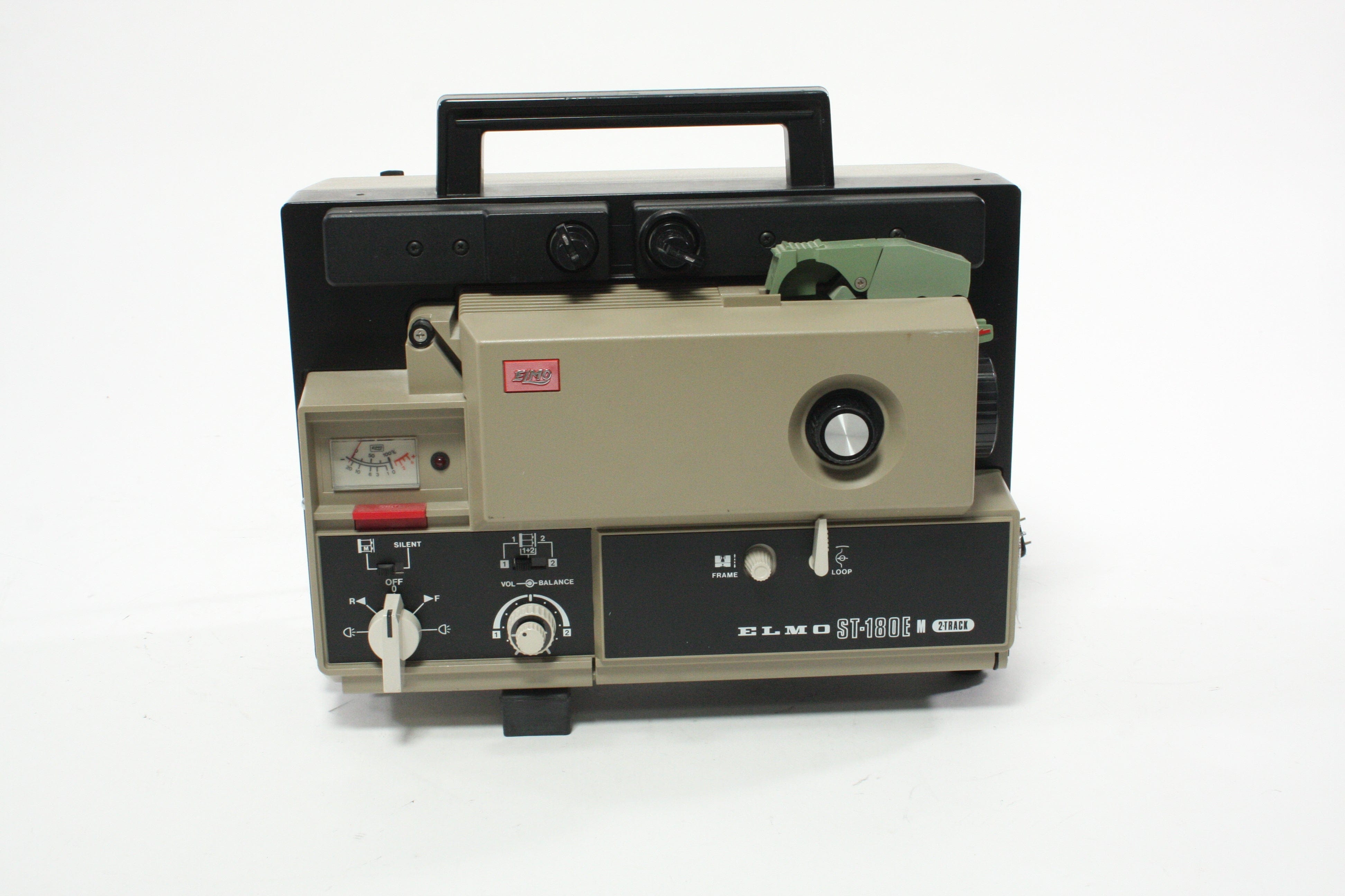 Elmo ST-180E M 2-Track Super 8 Sound Projector with 15-25mm f/1.3 Lens
