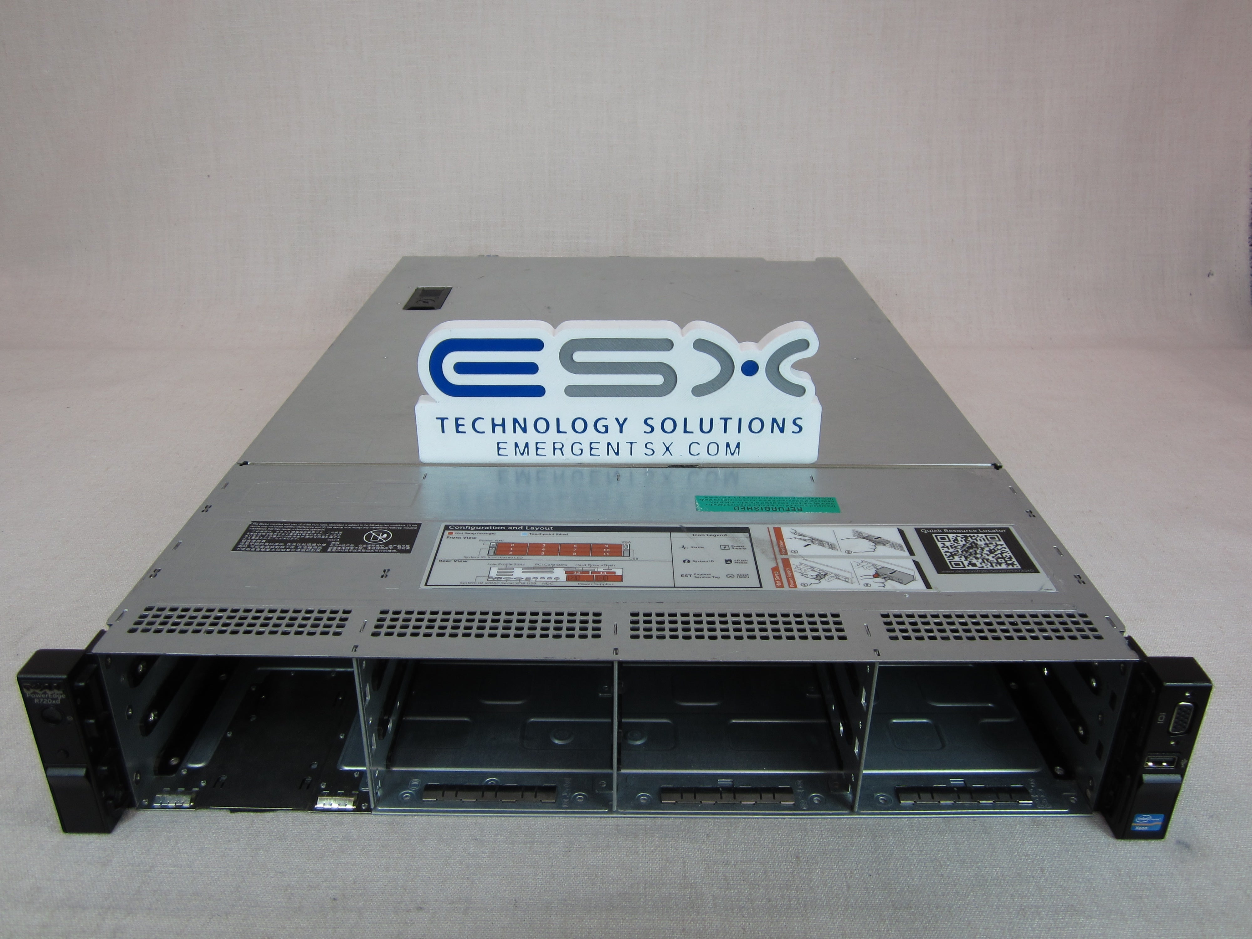 Dell OEM Poweredge R720XD 2U 12LFF Server 2x 8C E5-2650v2, 224GB, H710, 2x 1100W