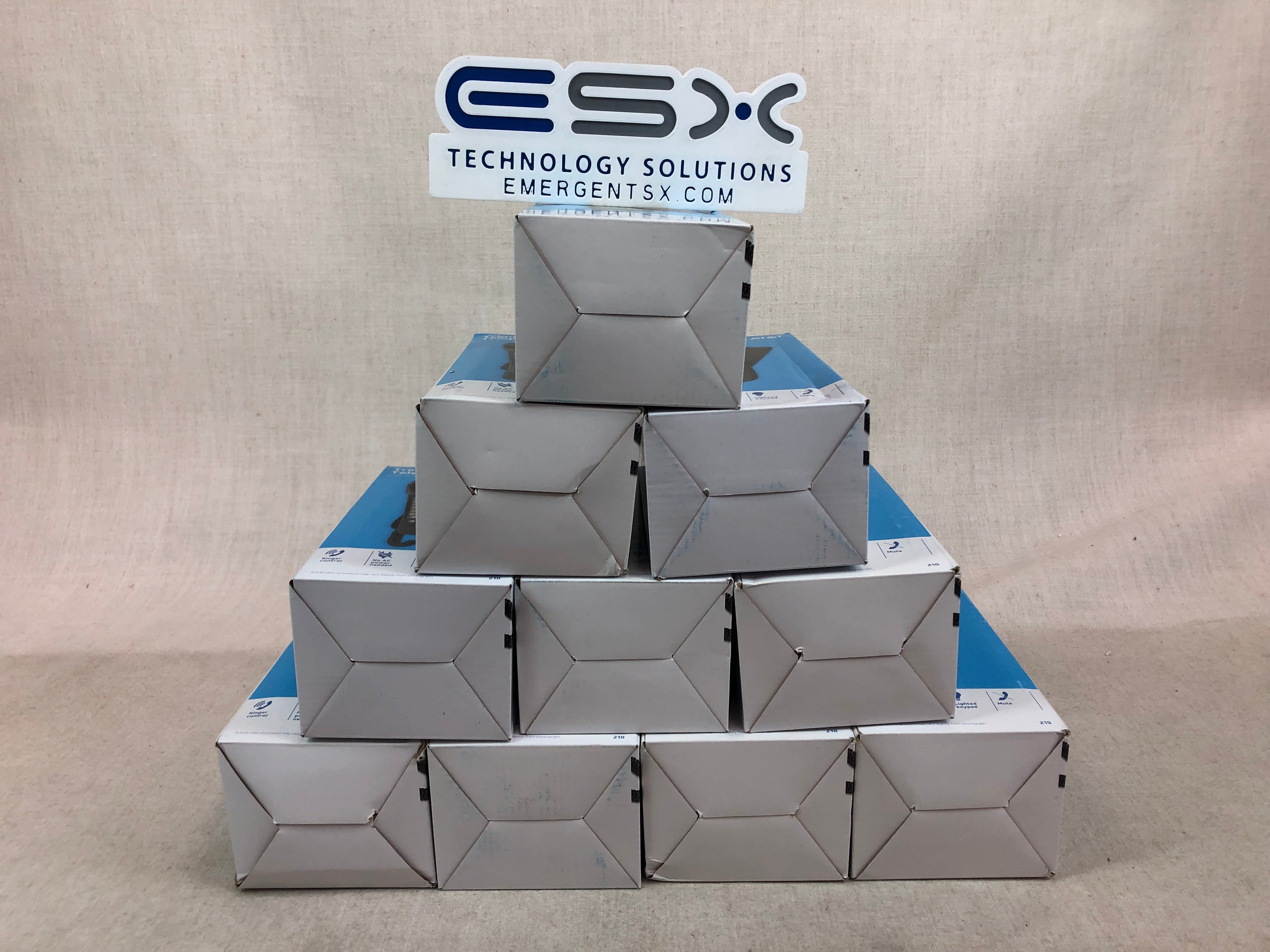 Lot of 10 New Open Box AT&T Trimline Telephone, 210, black, 13 number memory