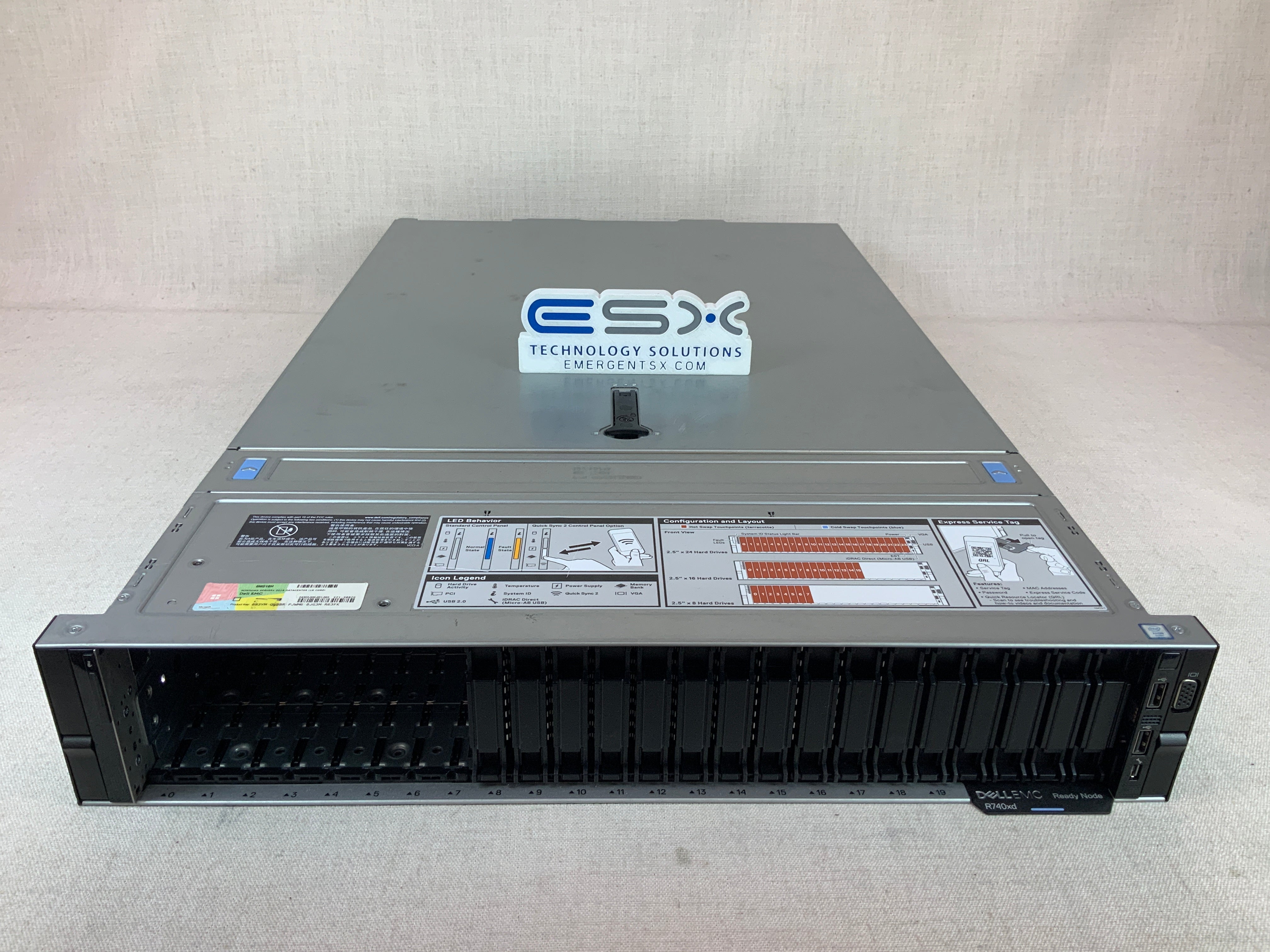 Dell PowerEdge R740XD 24x 2.5" 2U CTO vSAN Ready Node – 2x Heatsink, 2x PSU
