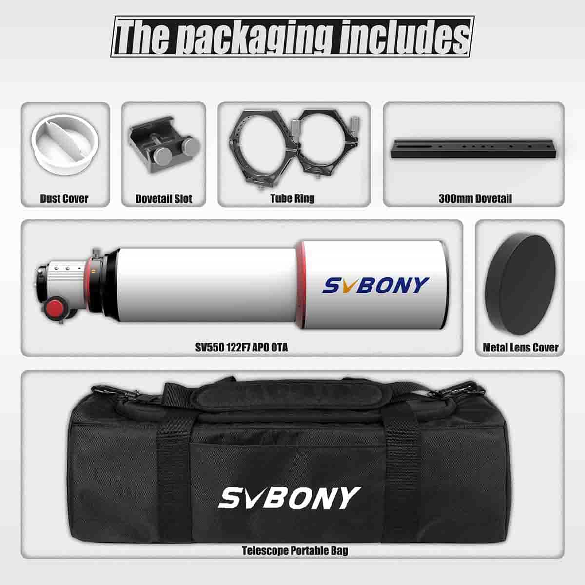 APO Refractor Telescope for Deep-Sky Photography SV550 122 | Svbony