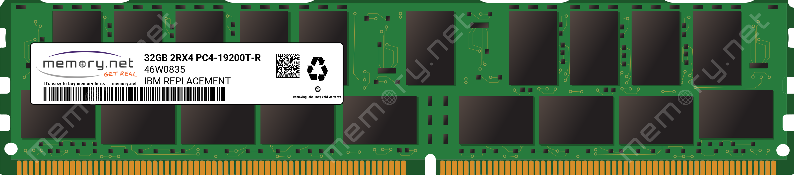 46W0835 - Lenovo 1x 32GB DDR4-2400 RDIMM PC4-19200T-R Dual Rank x4 Replacement