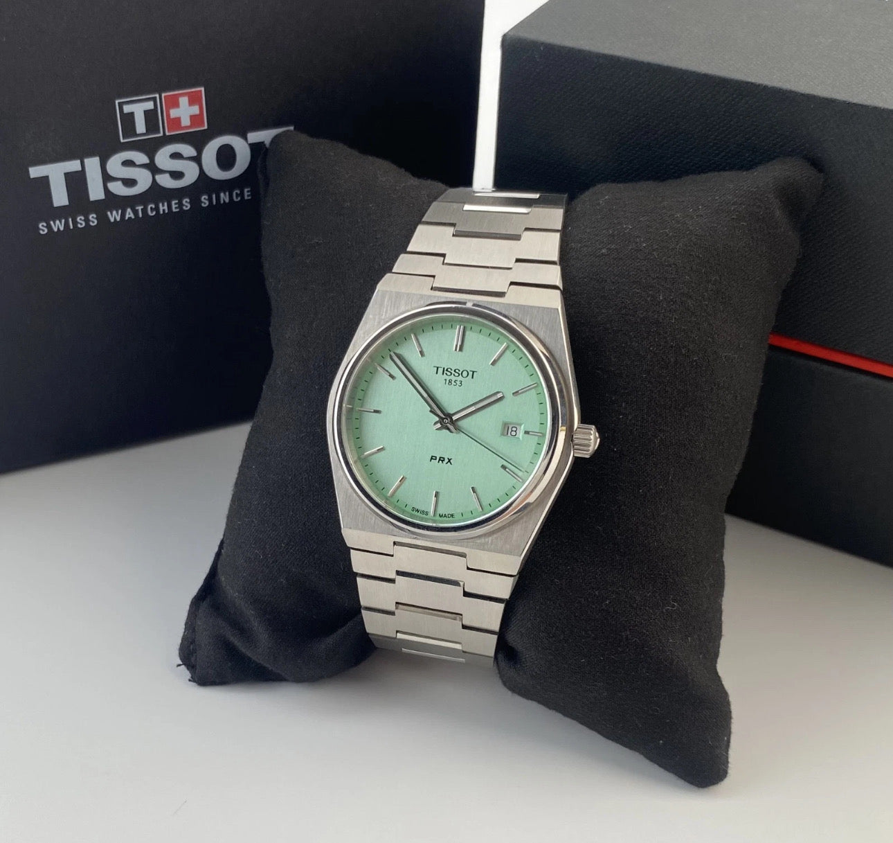 Tissot PRX 40mm Swiss Quartz Watch T137.410.11.091.01 Light Green Dial