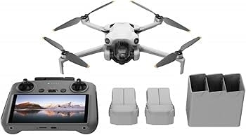 DJI Mini 4 Pro Fly More Combo Plus with DJI RC 2, Drones with Camera