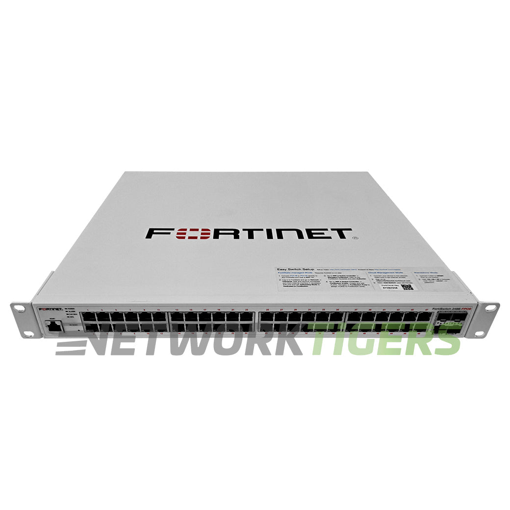 NEW Fortinet FS-248E-FPOE 48x 1GB PoE+ RJ45 4x SFP Registrable/Unclaimed Switch